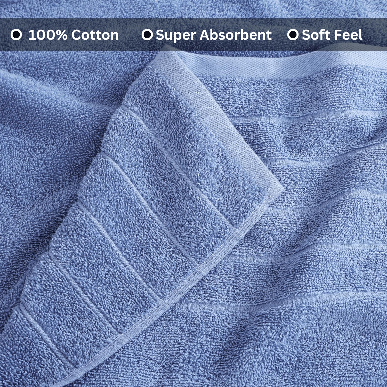 Casa Platino Bath Towel Sets 4 Pack, Large Bath Towels(30''X60''), 100% Ring Spun Cotton Towels Set, Absorbent Towel Sets, Quick