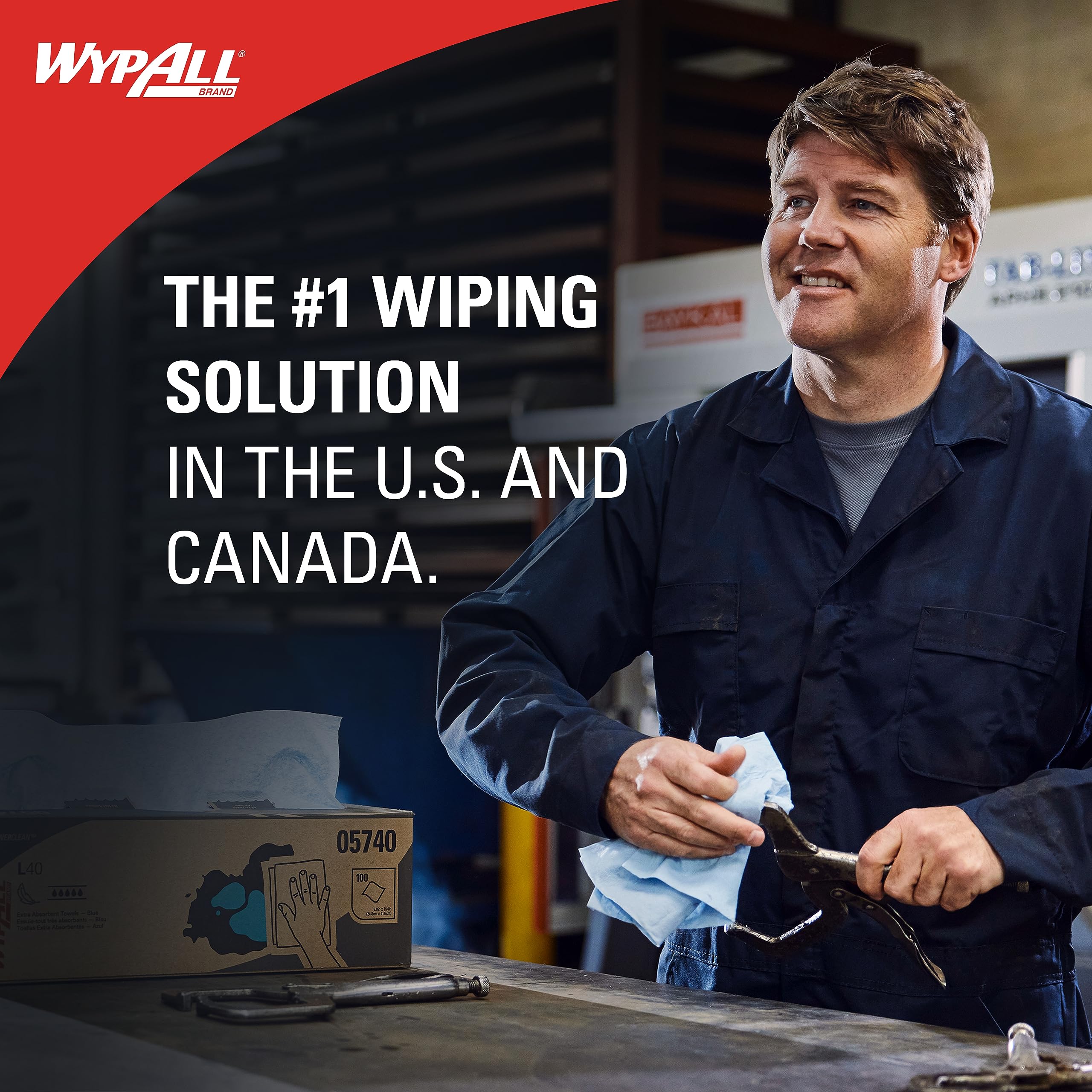 Wypall Power Clean X80 Heavy Duty Cloths (41025), Extended Use Cloths Jumbo Roll, White, 475 Sheets / Roll; 1 Roll / Case
