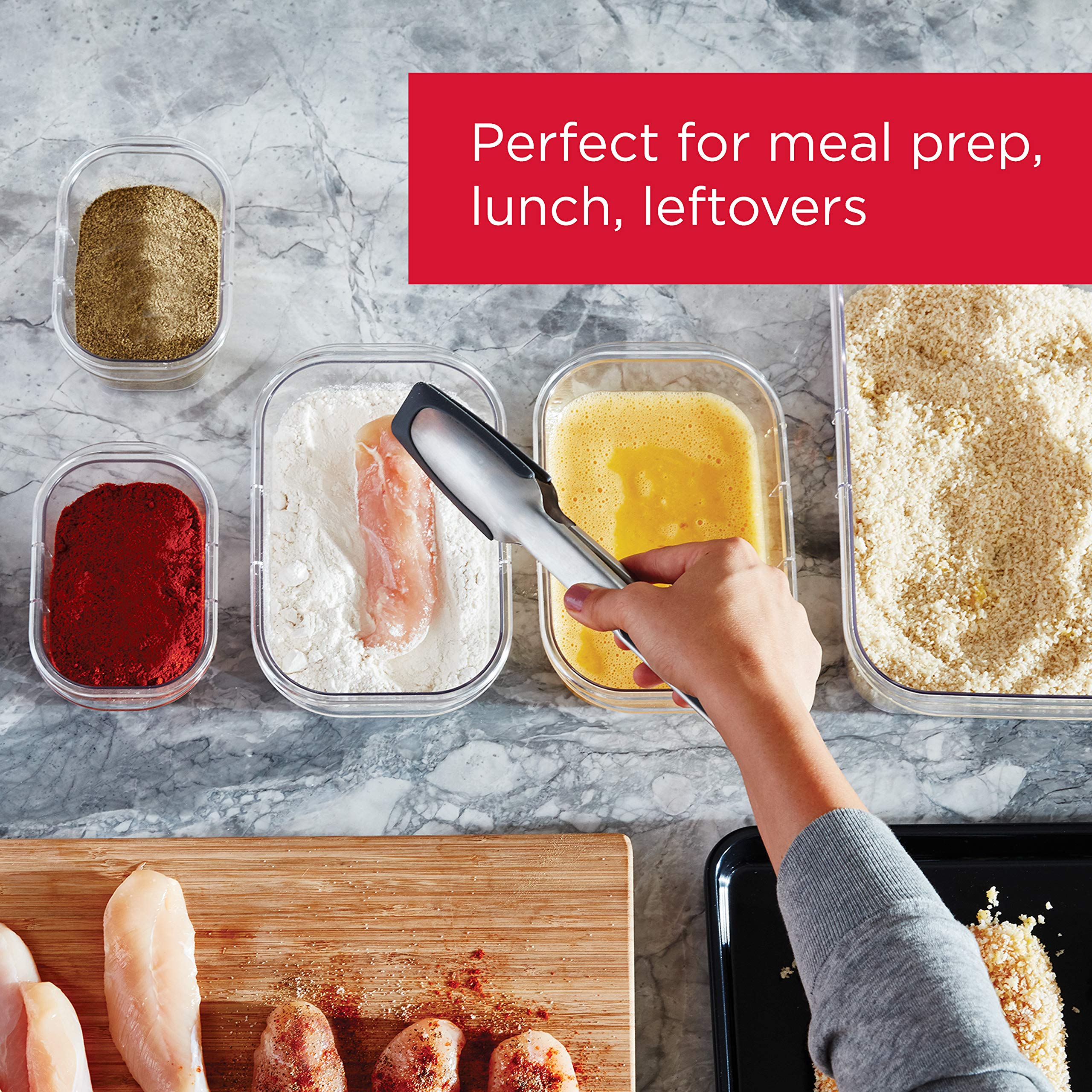 Rubbermaid Brilliance Bpa Free 44-Piece Food Storage Containers Set, Airtight, Leak-Proof, With Lids For Meal Prep, Lunch, And L