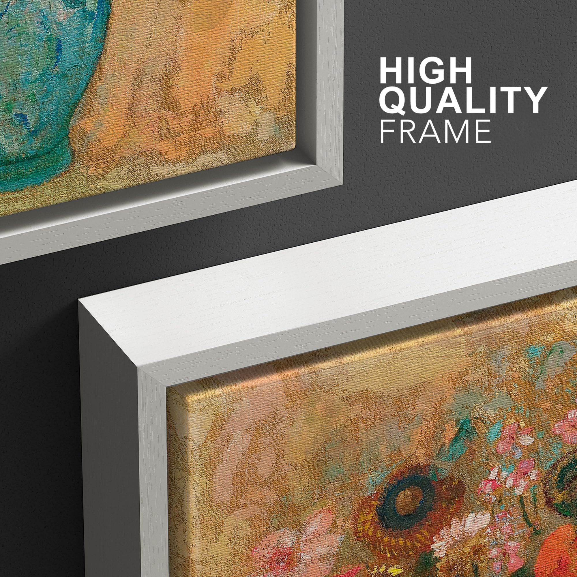 Wall26 Framed Canvas Print Wall Art Set Flowers In Vases By Odilon Redon Cultural Historic Oil Painting Fine Art Reproduction Sc