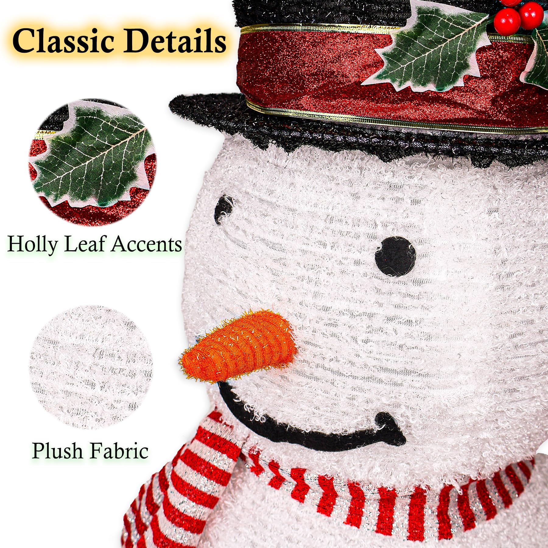 ChamBay Snowman Outdoor Christmas Decorations, 28 Inch Collapsible Snowman Christmas Decorations with 75 LED Lights, Light Up Xm