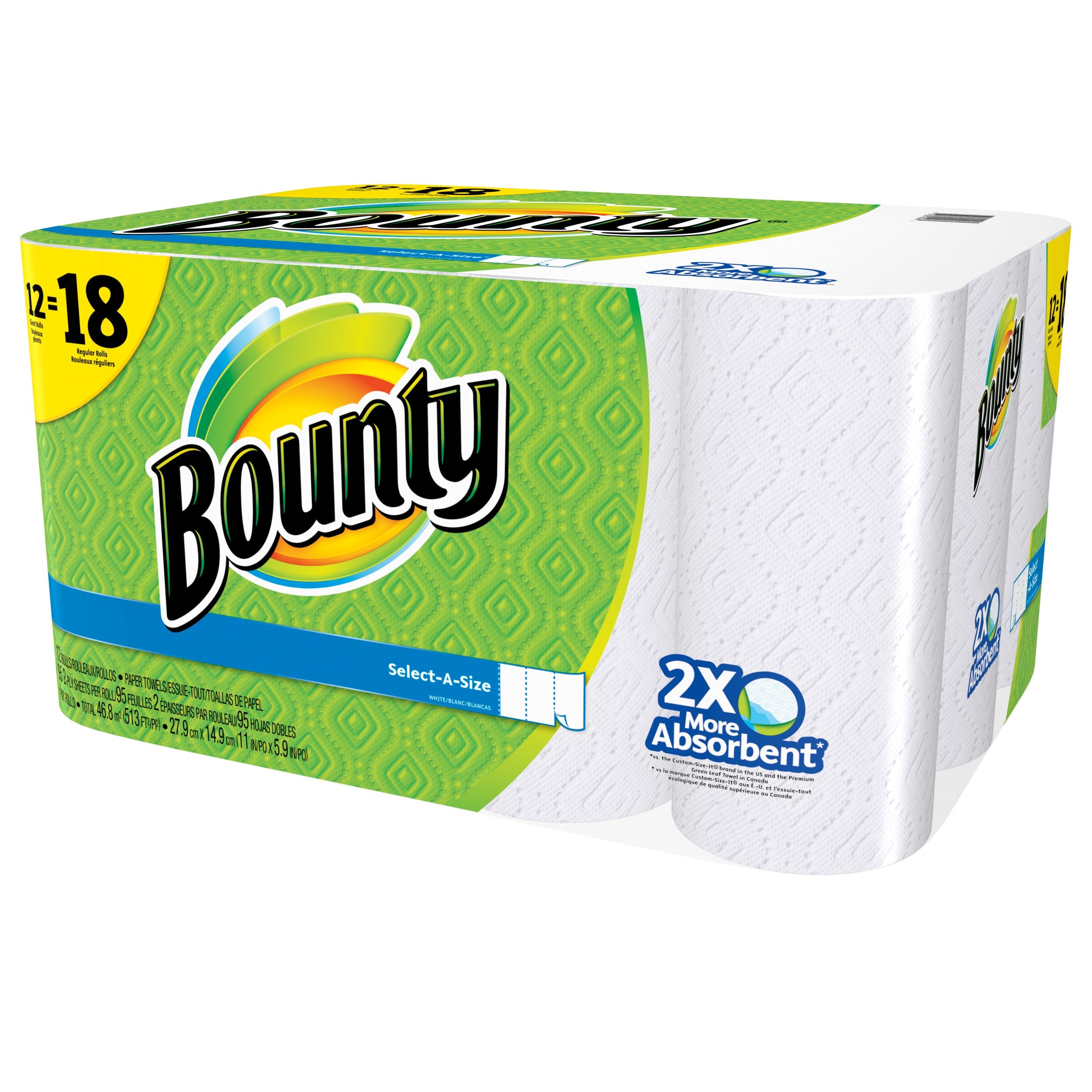Bounty Select-A-Size Paper Towels, White, 12 Count