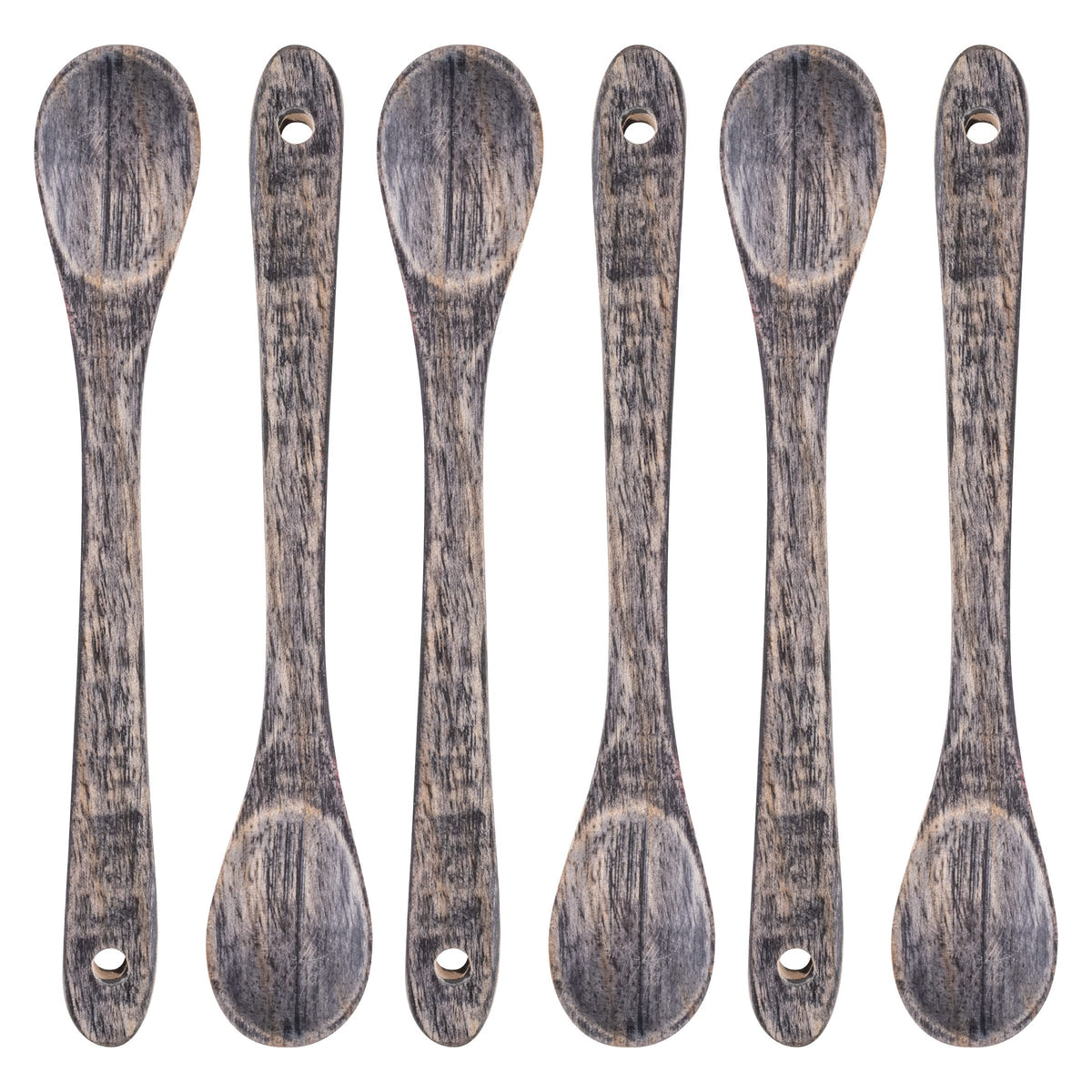 Karma Tasting Spoons Set - Tasting Spoons For Cooking - Gray Wood Kitchen Utensils - Gray Wood - Set Of 6