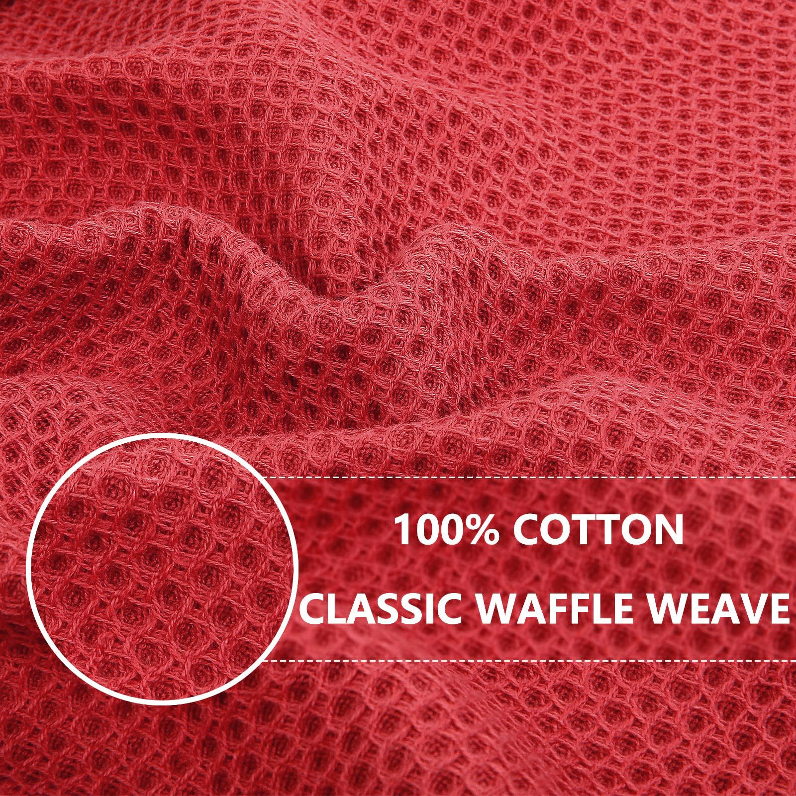 Homaxy 100% Cotton Waffle Weave Kitchen Dish Cloths, Ultra Soft Absorbent Quick Drying Dish Towels, 12 x 12 Inches, 8-Pack, Bric