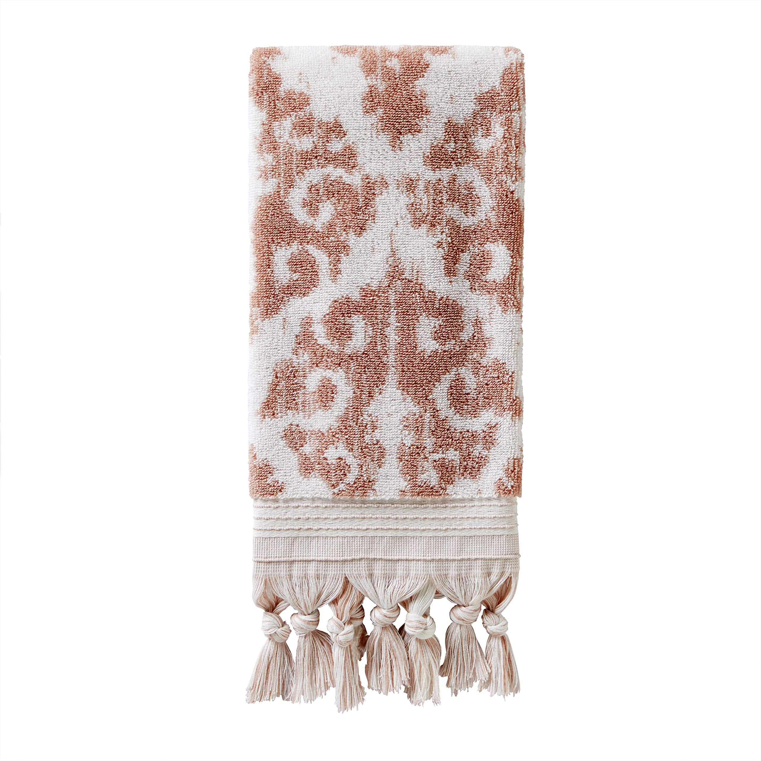 Skl Home Mirage Fringe 100% Turkish Cotton Hand Towel Set, Blush