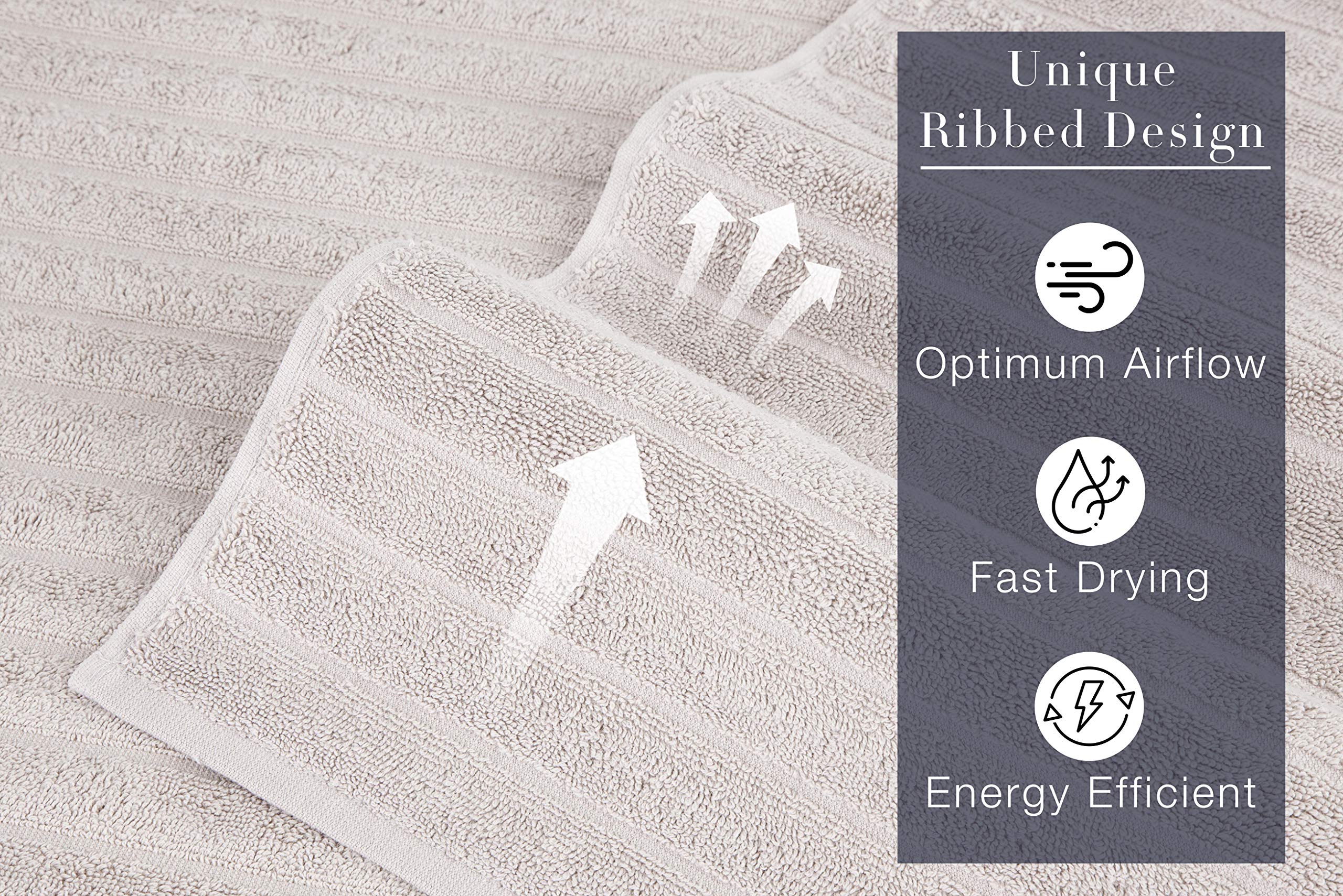 Classic Turkish Towels - Clearance Deal Luxury Ribbed Washcloths  100% Turkish Cotton  Quick Dry  Soft and Absorbent Face Wash Towels  Brampton Collection  6-Pack - 13 x 13 Inches (Almond Beige)