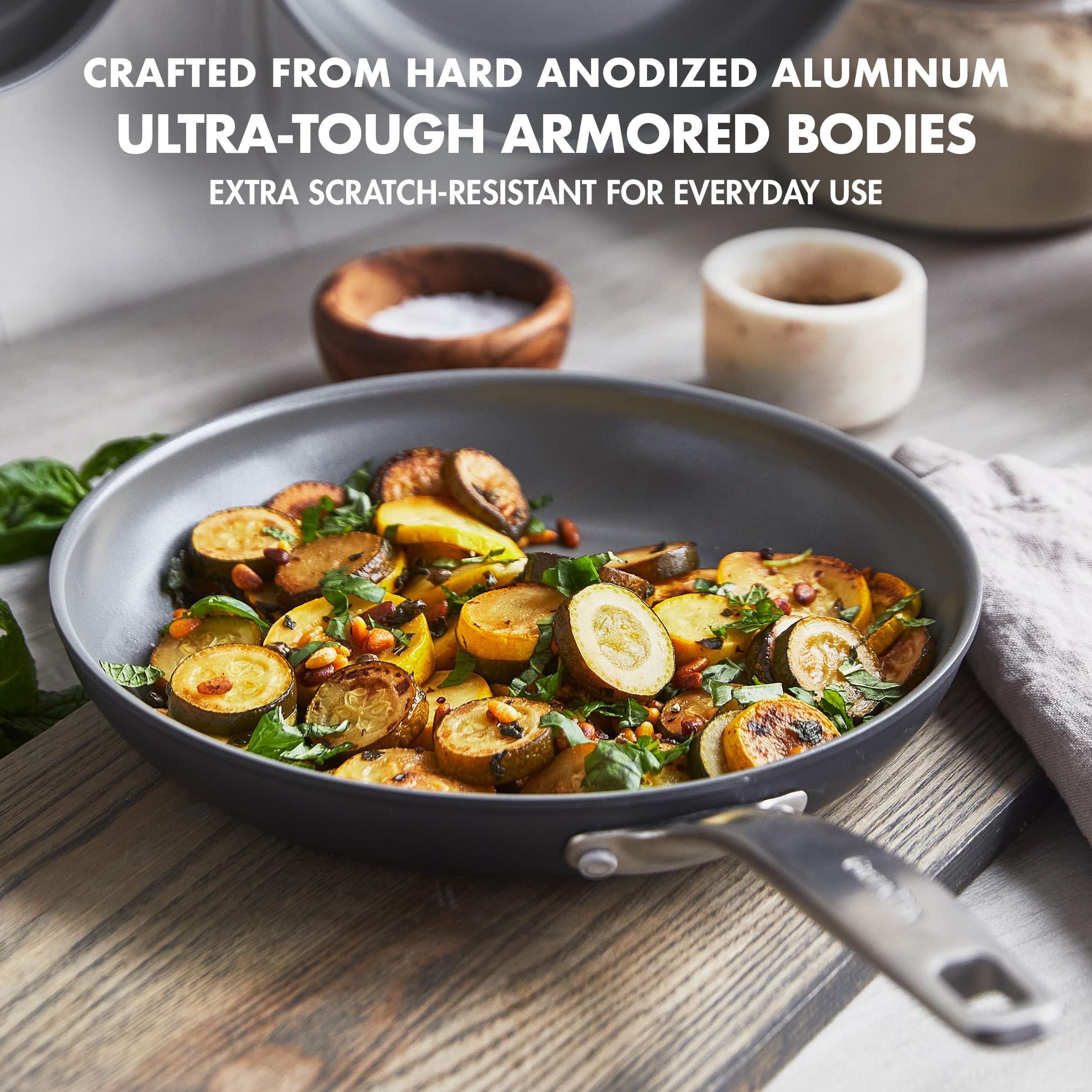 Greenpan Chatham Hard Anodized Healthy Ceramic Nonstick 8 And 10 Frying Pan Skillet Set, Omelette And Egg Pan, Pfas-Free, Di