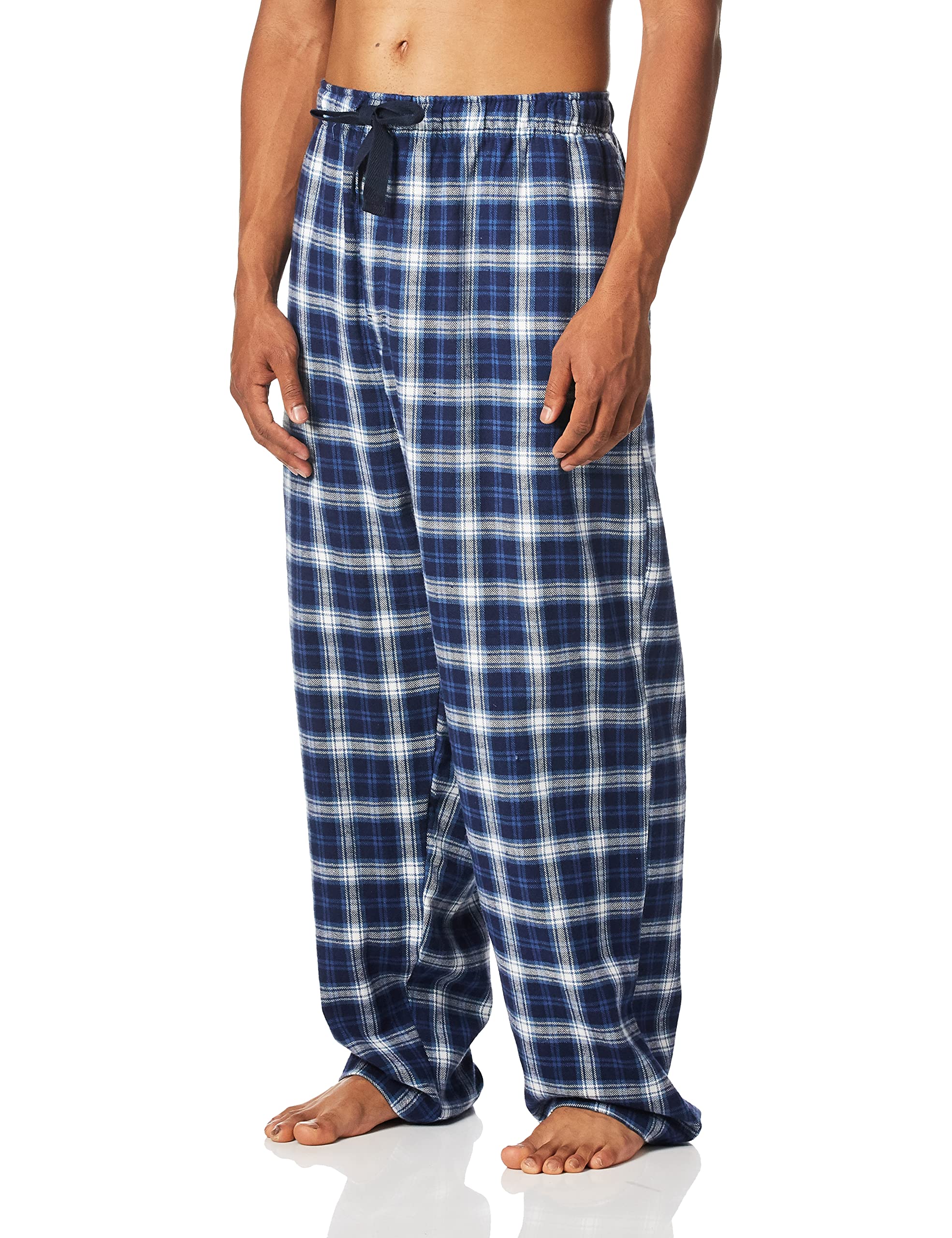 Fruit Of The Loom Mens Yarn-Dye Woven Flannel Pajama Pant, Navy Plaid, Small