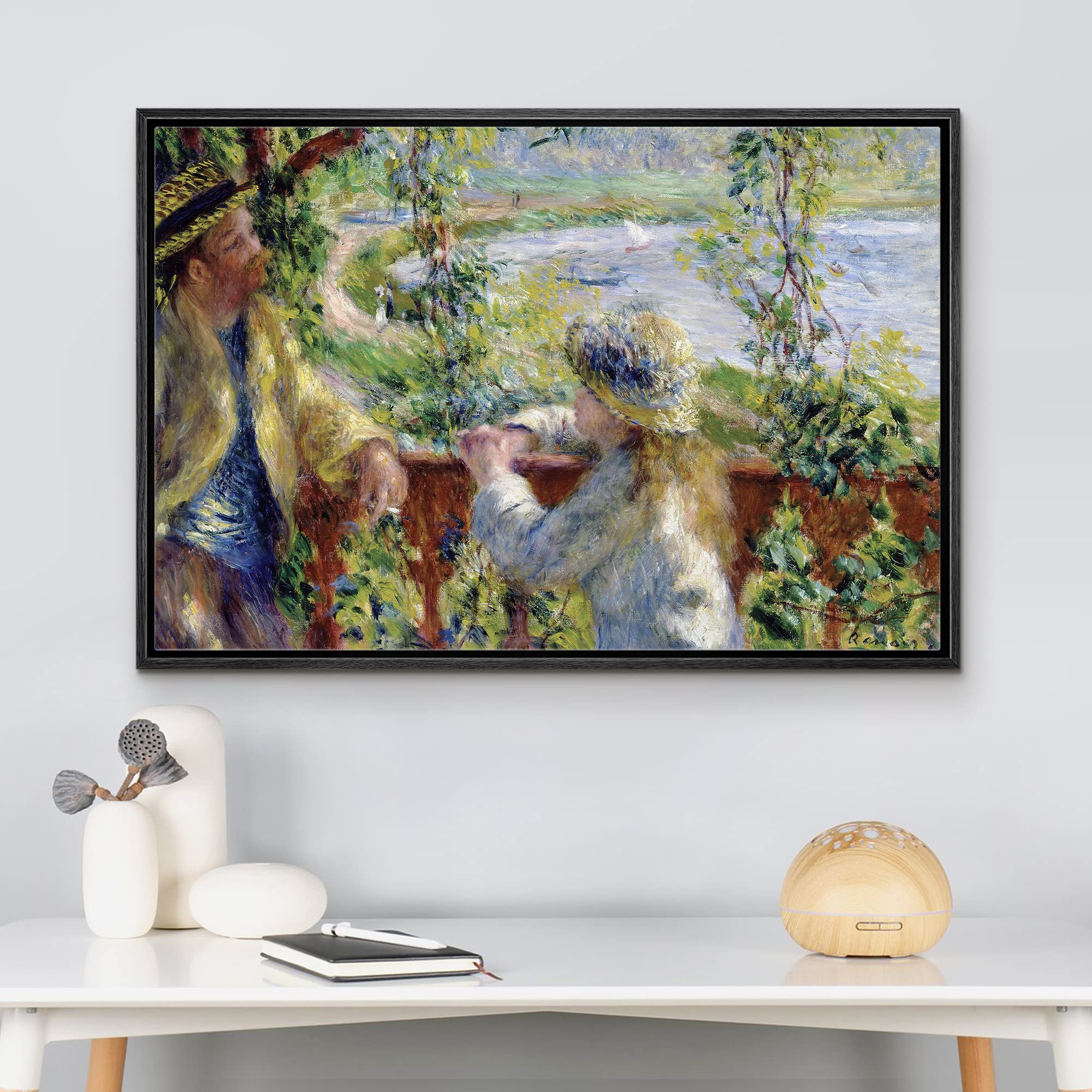 Wall26 Framed Framed Canvas Print Wall Art Near The Lake By Pierre-Auguste Renoir Nature Wilderness Illustrations Fine Art Tradi