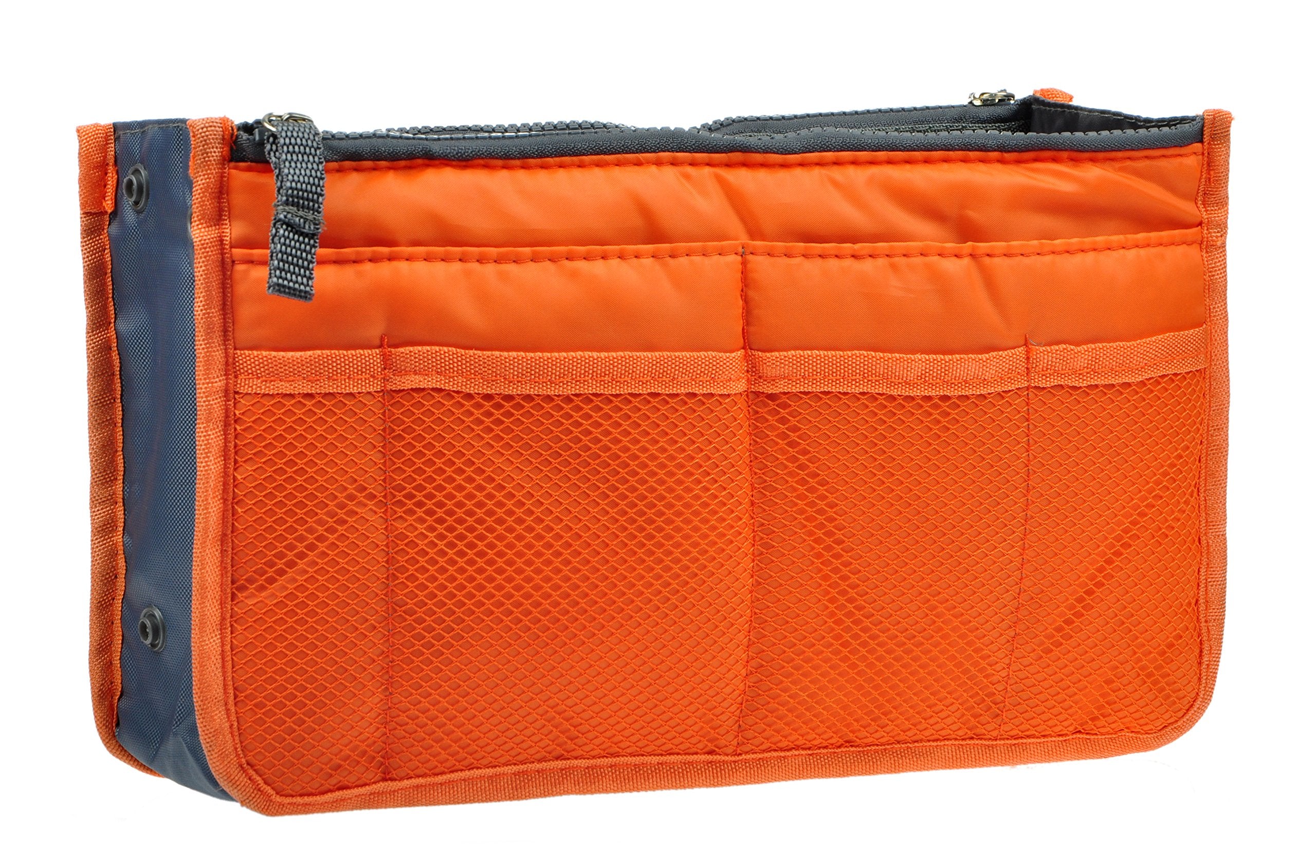 Vercord Purse Organizer Insert For Handbags Bag Organizers Inside Tote Pocketbook Women Nurse Nylon 13 Pockets Orange Small