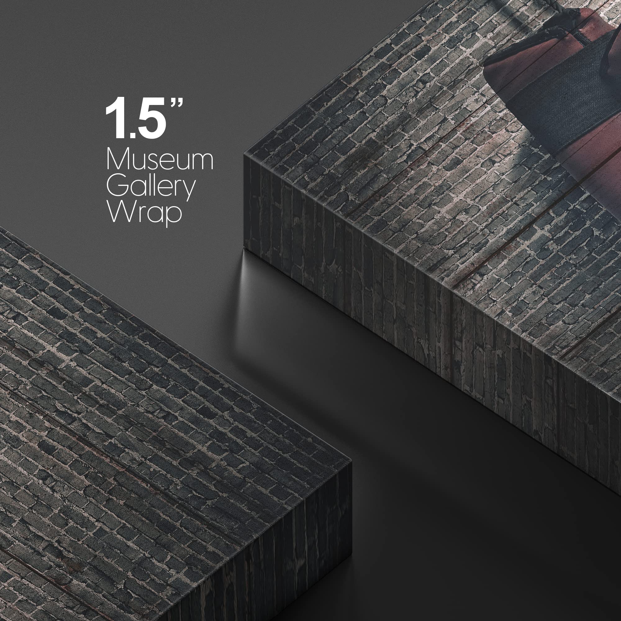 Wall26 Canvas Print Wall Art Wood Panel Effect Brick Wall Retro Vintage Red Boxing Gloves Sports Fitness Photography Realism Dec