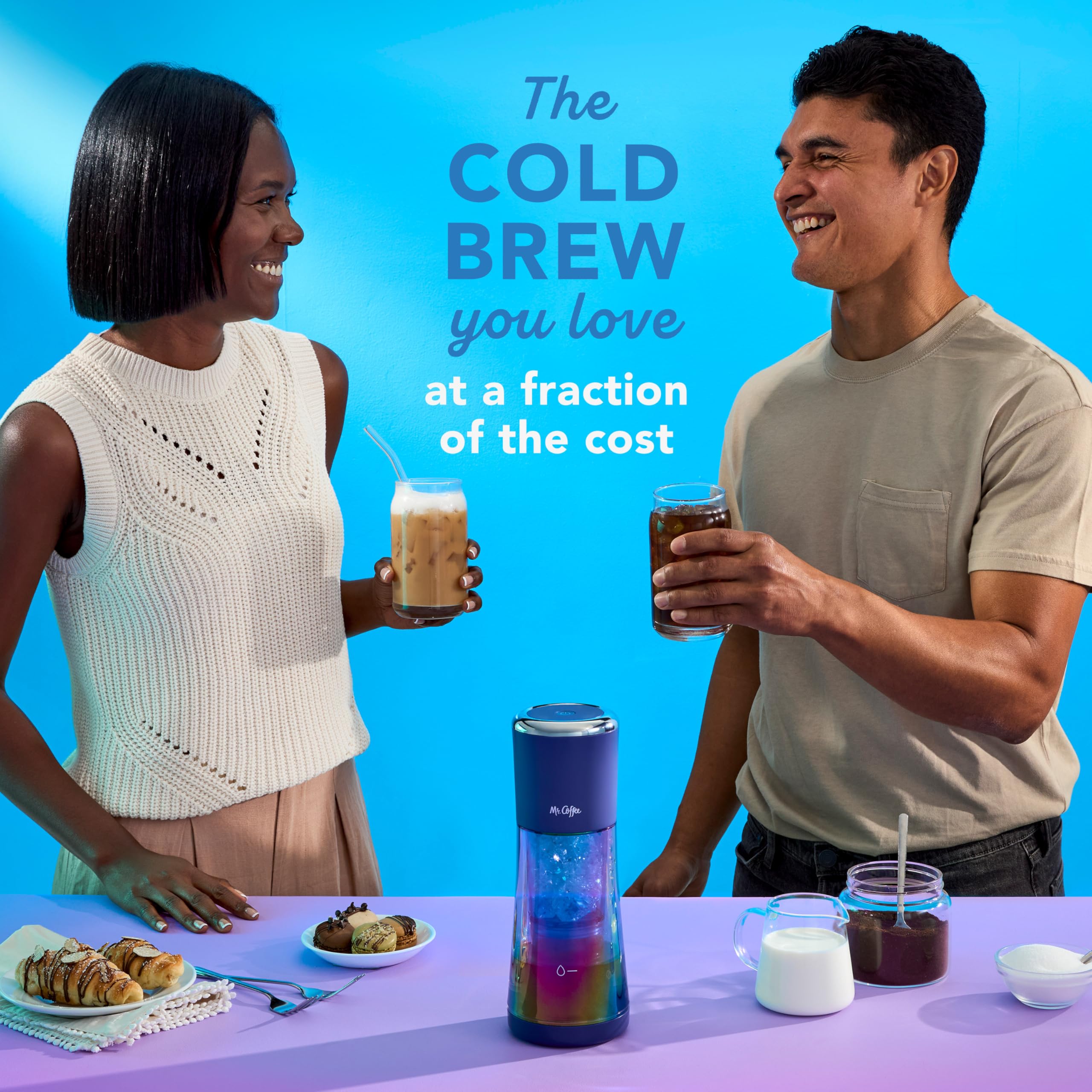 Mr. Coffee Express Cold Brew Coffee Maker, 10-Minute Cold Brew Coffee Machine, Indigo