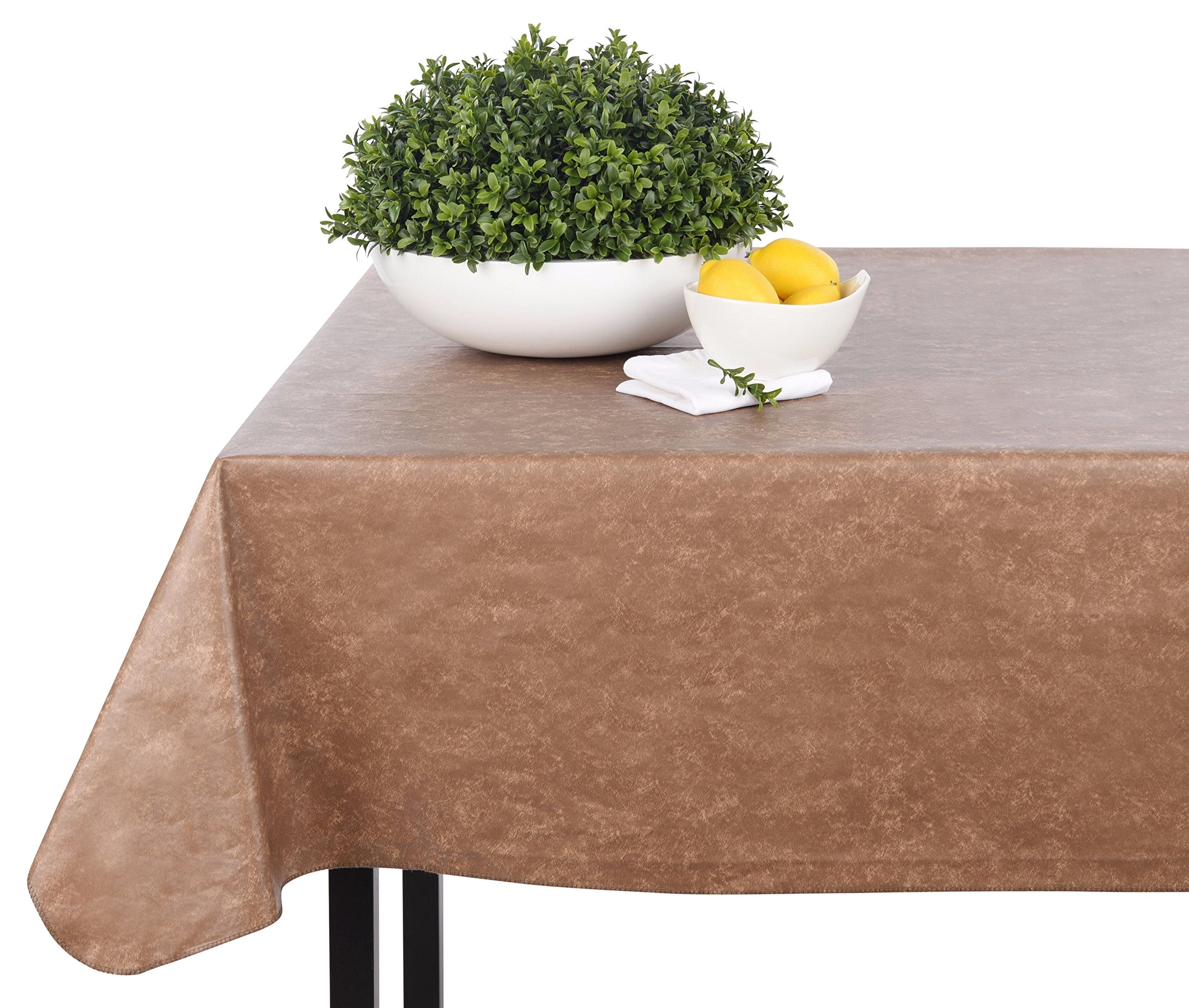 Yourtablecloth Heavy Duty Vinyl Rectangle Or Square Tablecloth - 6 Gauge Heavy Duty Tablecloth - Flannel Backed - Wipeable Table