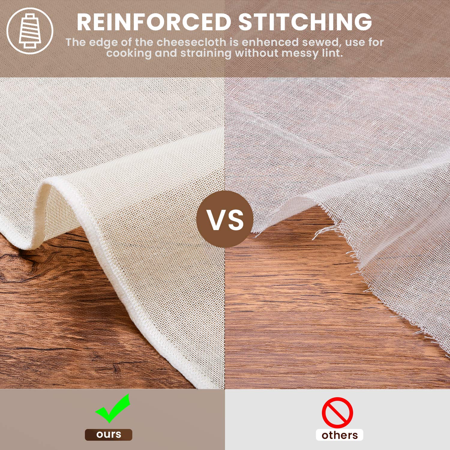 Precut Cheesecloth, 25 X 25'' 4 Pack, Grade 100, Ultra Fine Muslin Cloth For Straining & Cooking, 100% Unbleached Cotton Cloths