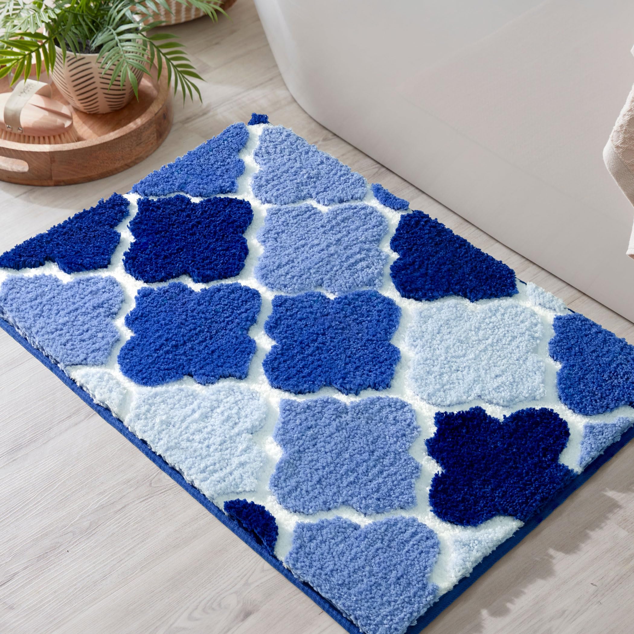 Dexde Bathroom Rug Non-Slip, Extra Absorbent Shaggy Bath Mat, Machine Washable Soft Plush Throw Rug For Bathroom Floor Tub And S