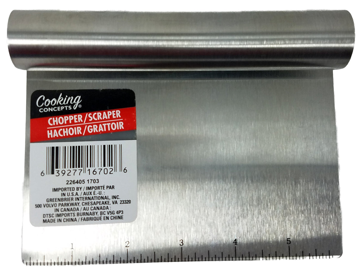 Stainless Steel Chopper/Scraper With Inch Markings