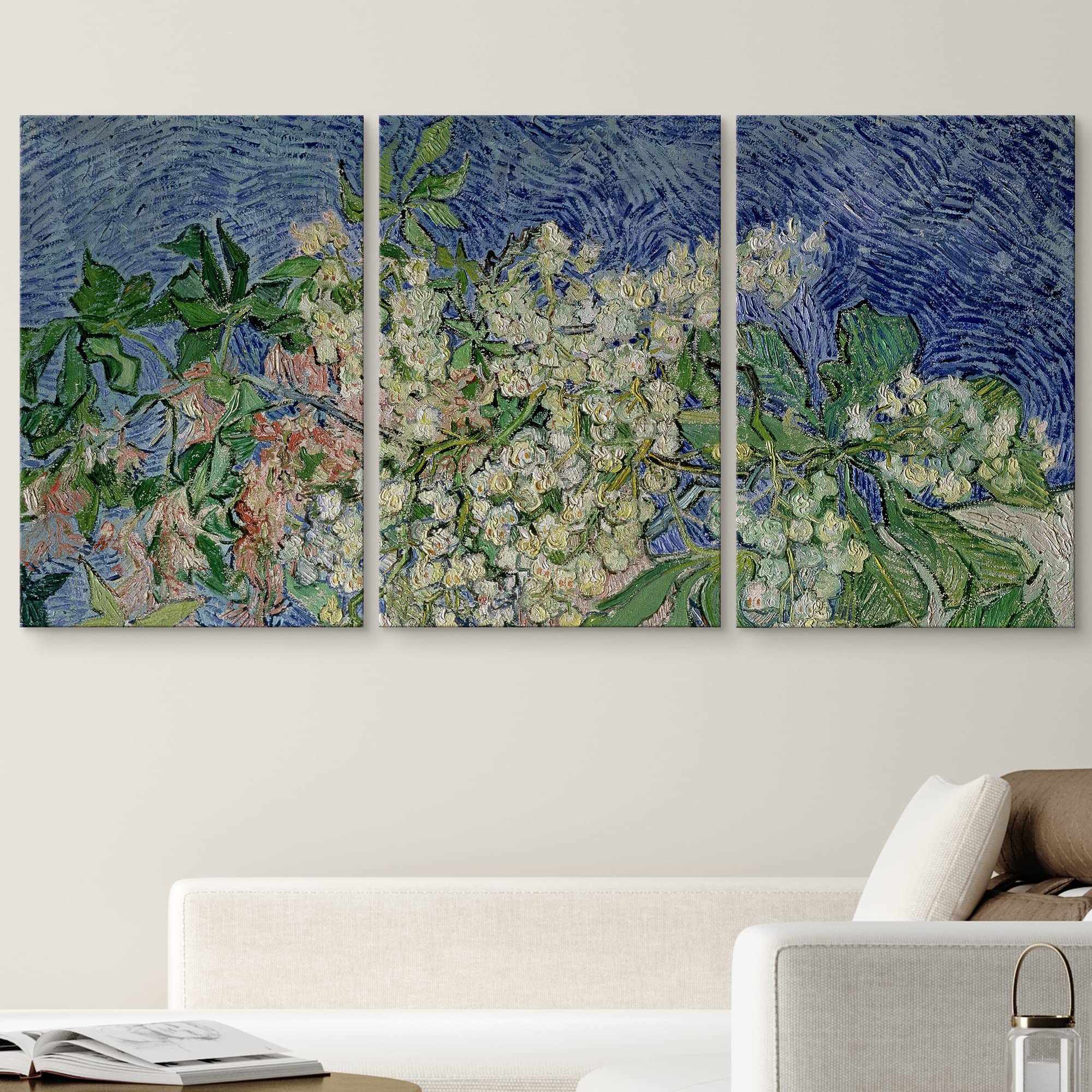 Wall26 Canvas Print Wall Art Set Blooming Chestnut Tree Branches Vincent Van Gogh Classical Illustrations Fine Art Decorative Hi
