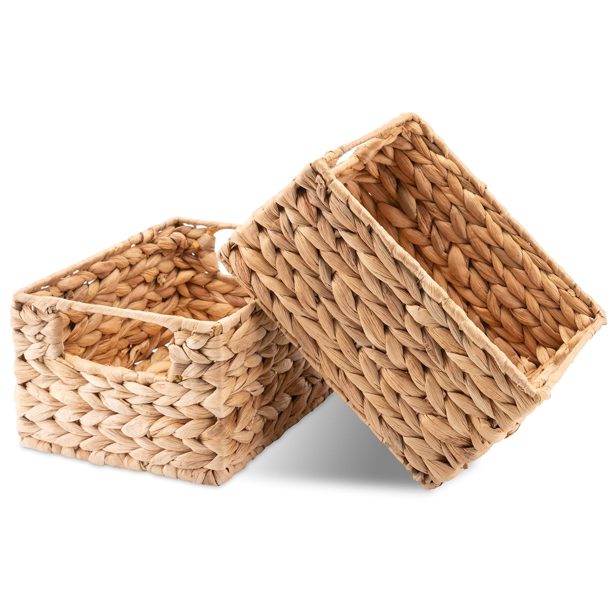 Decorasian Basket Storage Braided From Water Hyacinth - Seagrass Rectangular - 37 Cm X 3 Pieces