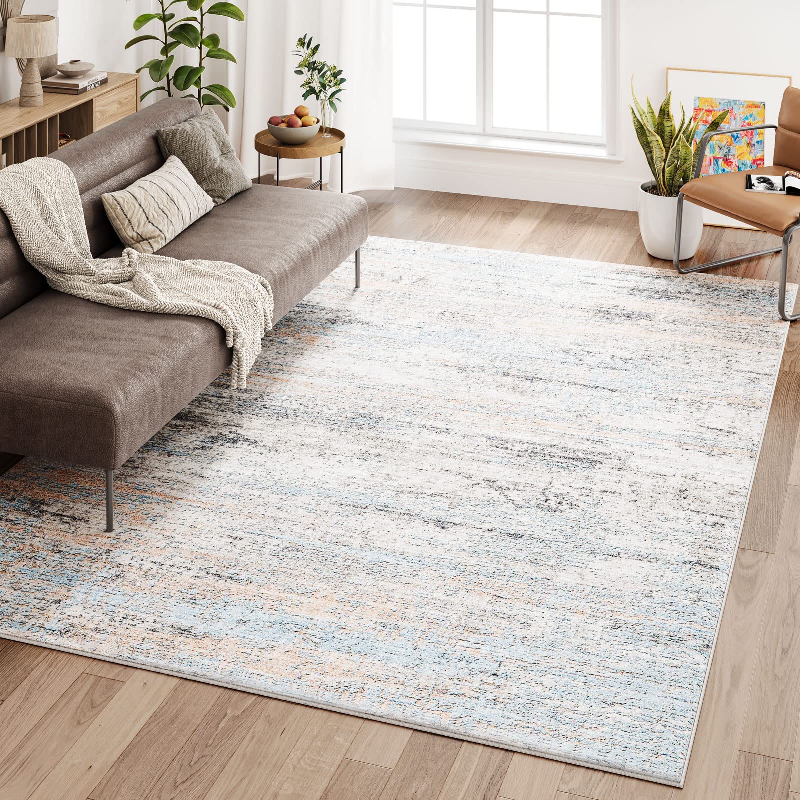 Dripex Modern Abstract Collection Indoor Area Rug, Washable 6x9 Rug Soft Fluffy Area Rugs for Living Room Kid Rooms Kitchen, D