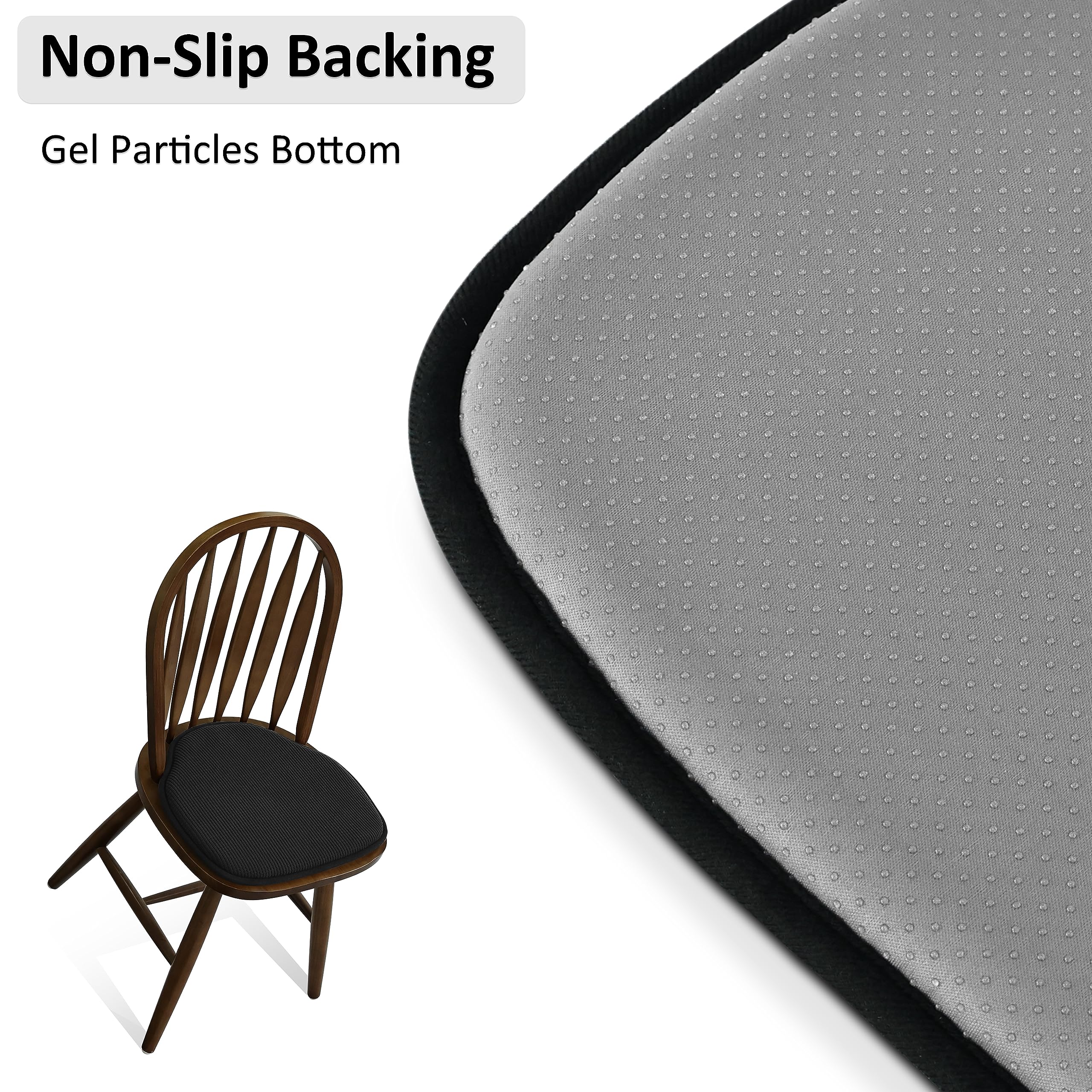 Shinnwa Black Seat Cushions For Kitchen Chairs Non Slip Windsor Chair Cushions Farmhouse Chair Pads For Dining Room Chairs With