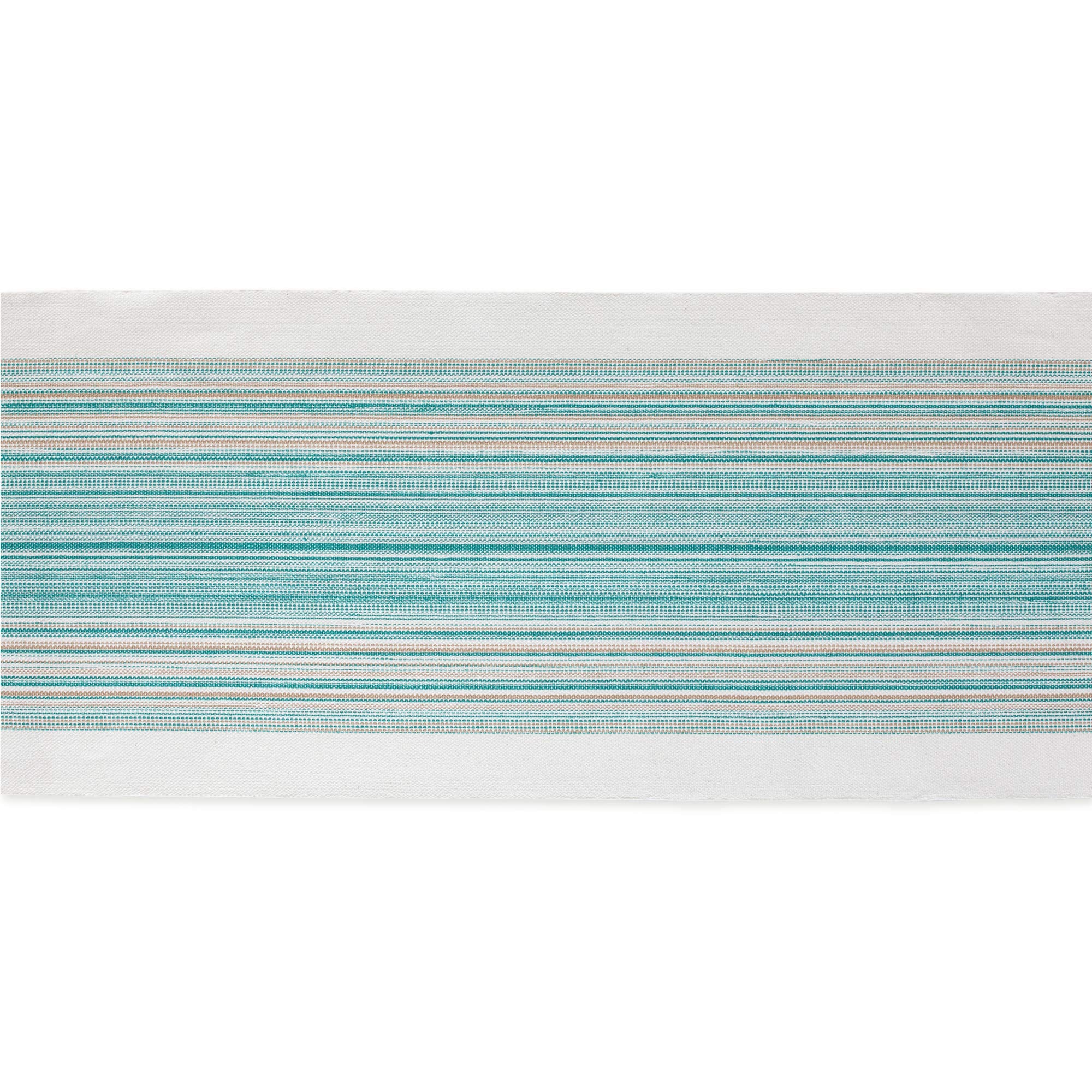 Dii Everyday Collection Fringed Stripe Tabletop, Table Runner, 14X72, Teal