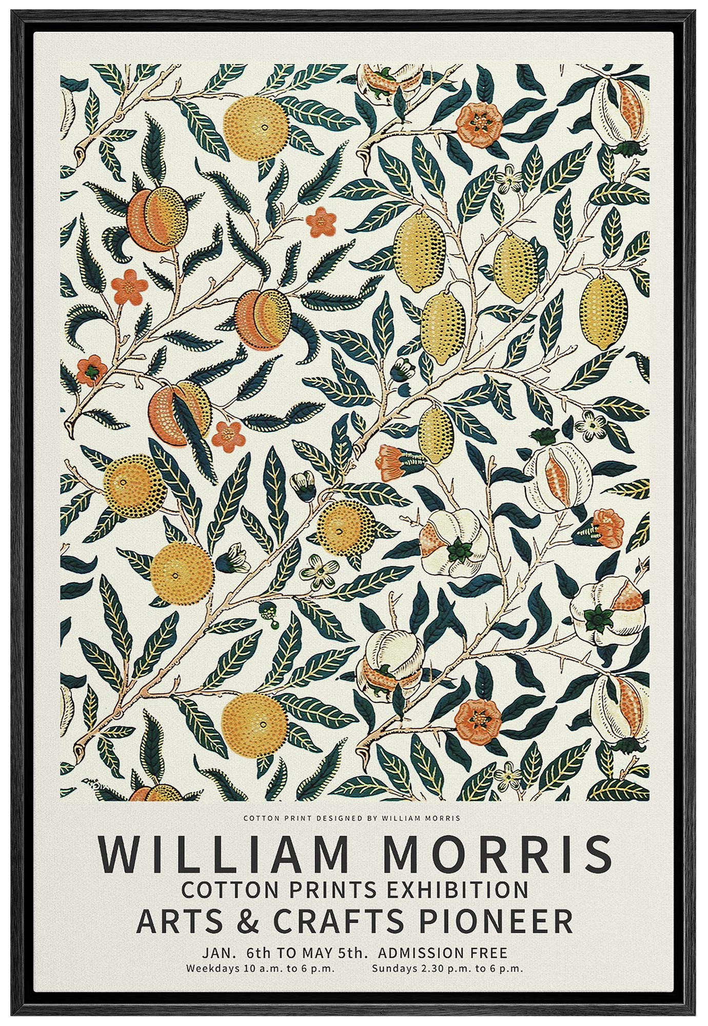 Idea4Wall Framed Canvas Print Wall Art Cotton Prints Exhibition Poster Master Artist William Morris Nature Wilderness Oil Painti