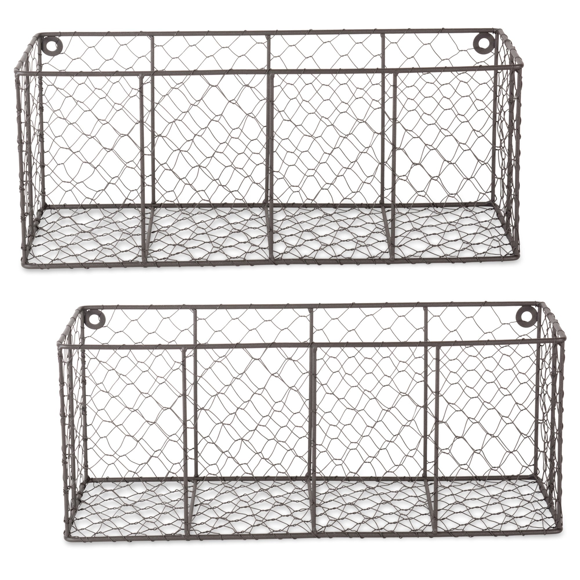 Dii Chicken Wire Collection Farmhouse Vintage Wall Baskets, Medium Basket, Vintage Grey