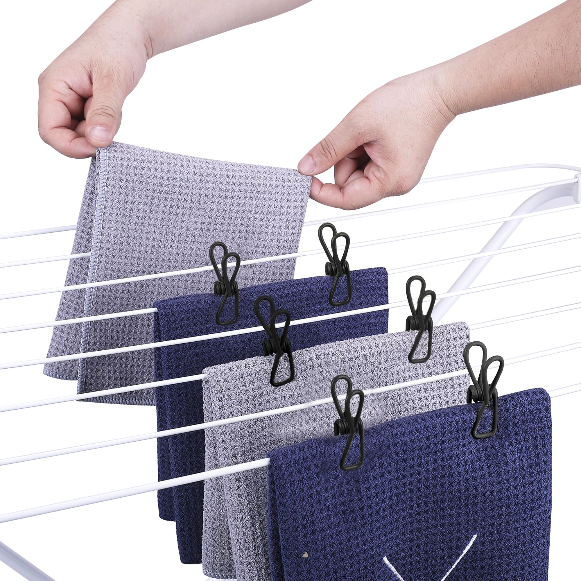 30 Pack Black Chip Bag Clips For Food - Pvc 2 Inch Coated Sealer For Sealing Food - Paper Holder, Clothesline Clip For Laundry H