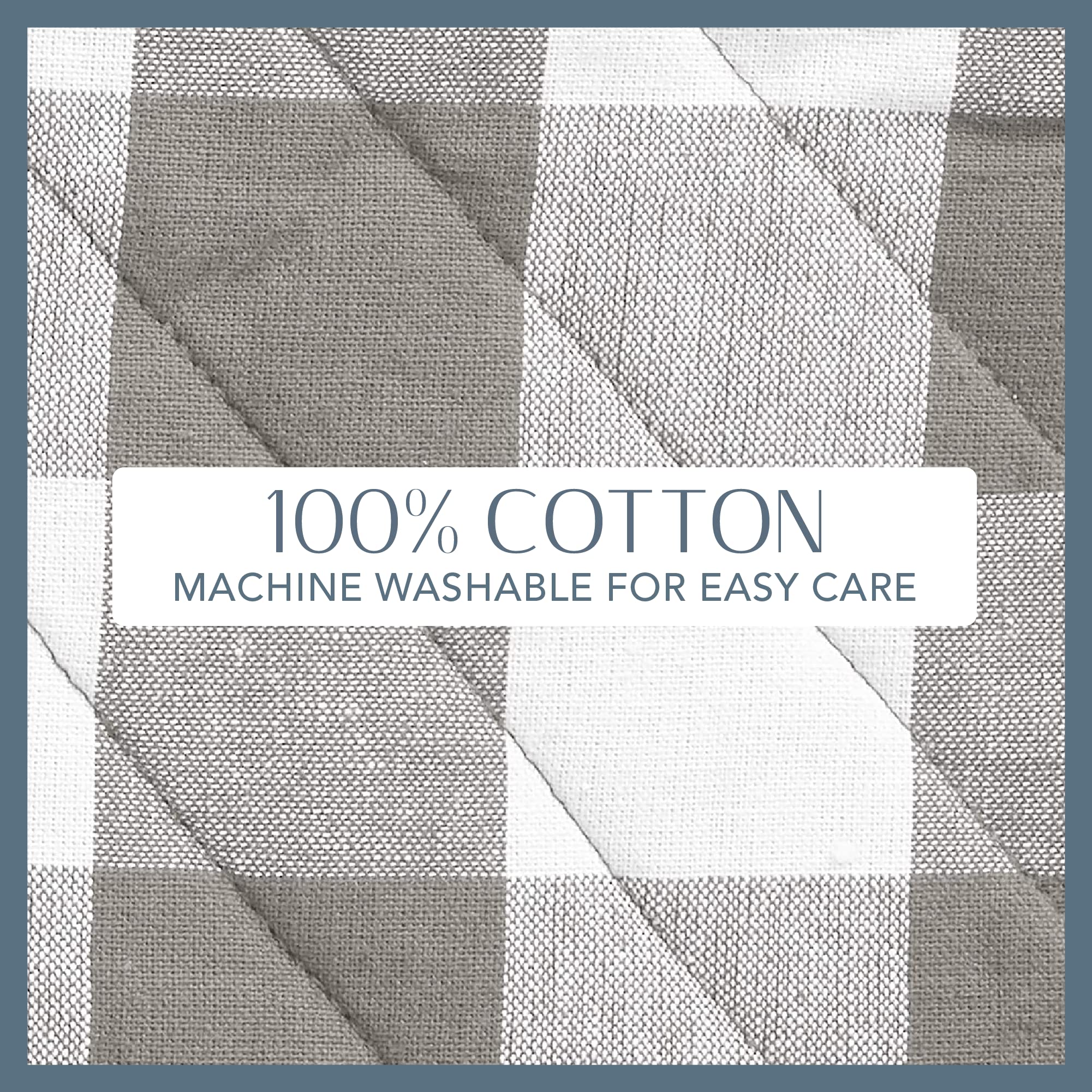 Elrene Home Fashions Farmhouse Living Buffalo Check Oven Mitt Pair, 13''X6'', Gray/White 2