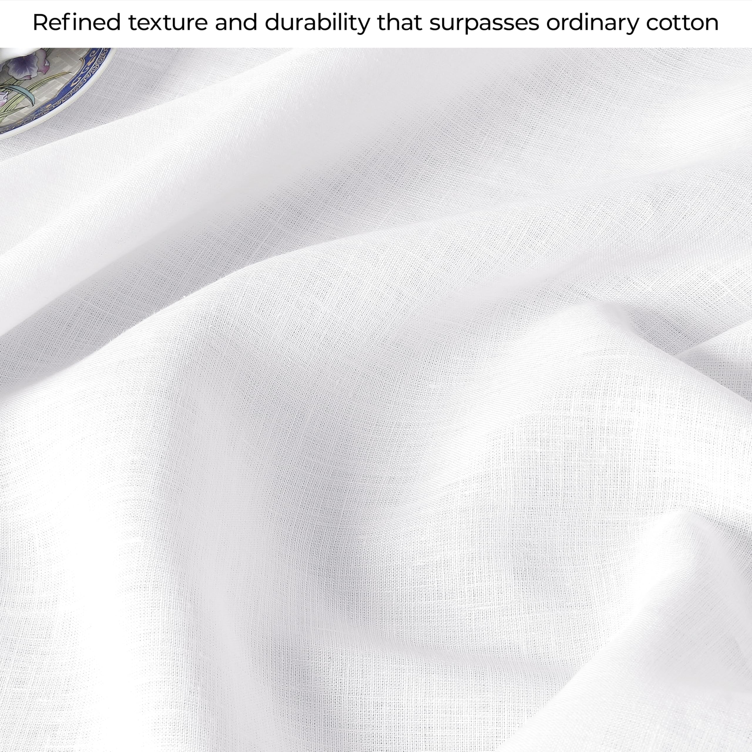 D'Moksha White Tablecloth 60 X 90 Inch, Pure Linen Tablecloth 90 Inches Long, Christmas Tablecloth, Rectangle Tablecloth For Fal