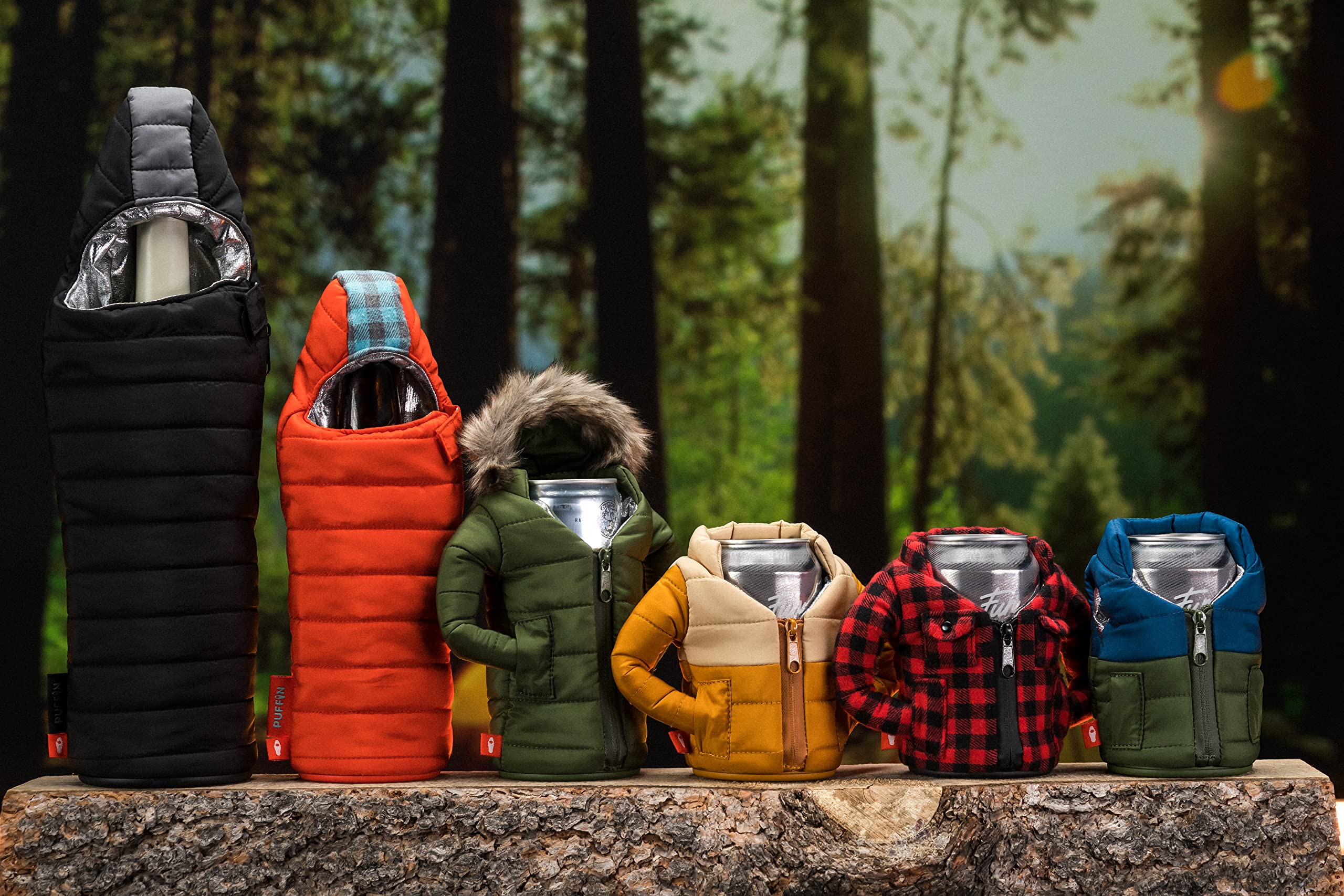 Puffin - The Puffy Beverage Jacket, Insulated Can Cooler, Honey Brown/Taco Tan