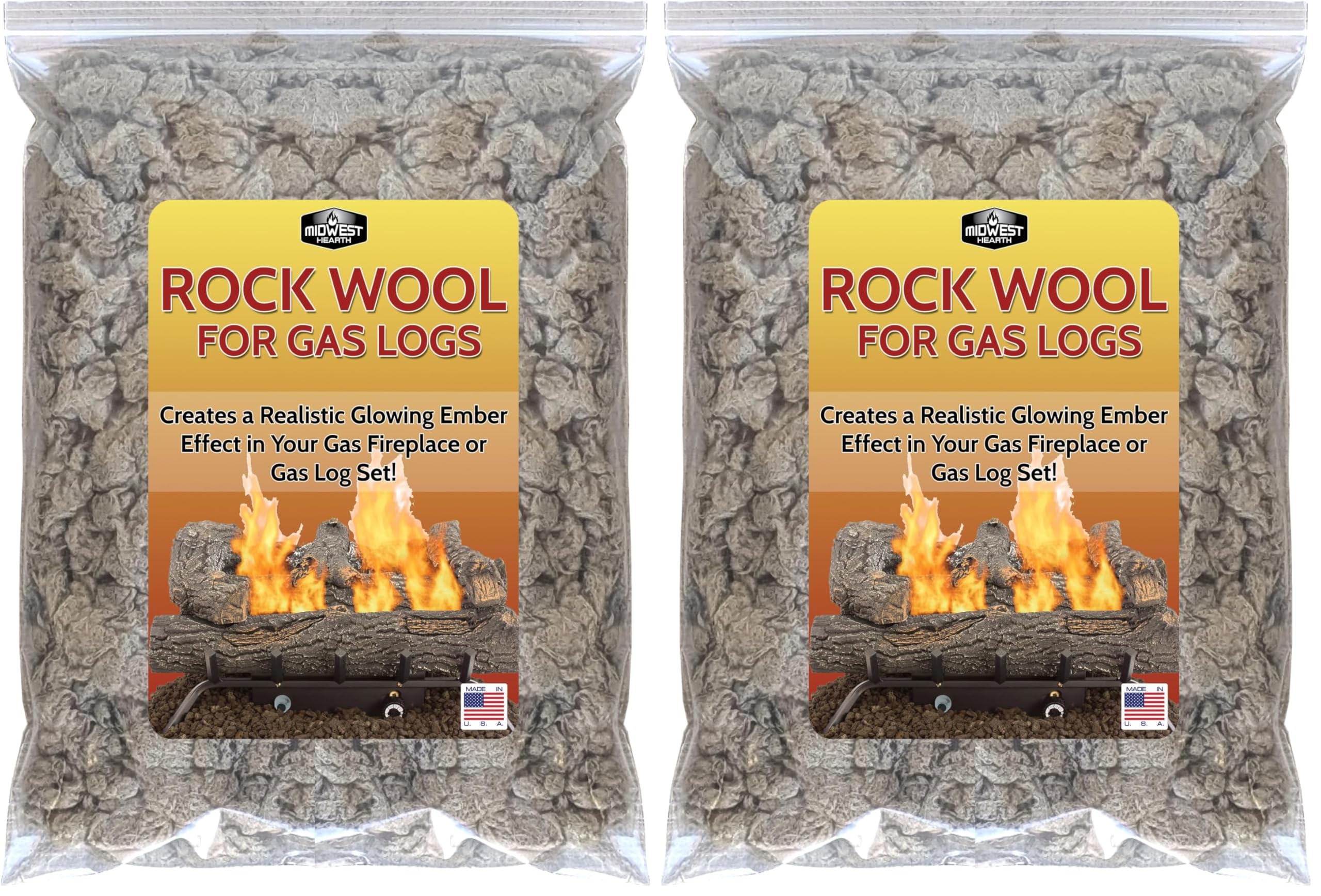 Midwest Hearth Rock Wool for Gas Log - 6 oz. Bag (Pack of 2)