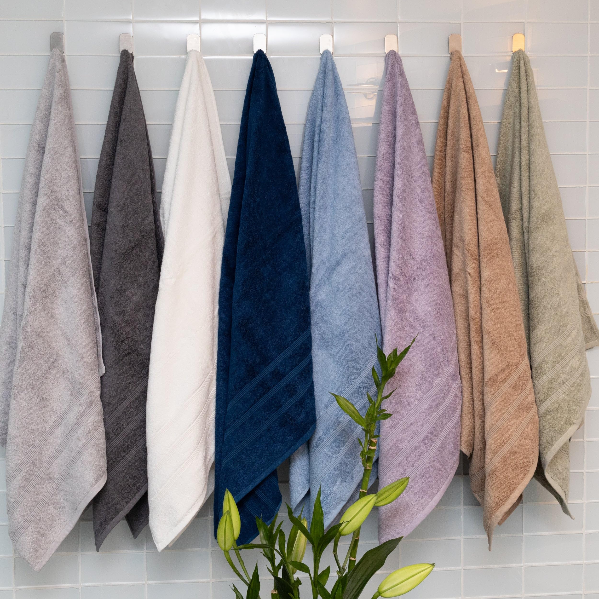 Mosobam 700 GSM Hotel Luxury Hand Towels 16X30  Set of 2  Charcoal Grey  Turkish Hand Towels  Dark Gray  Viscose Made from Bamboo - Turkish Cotton
