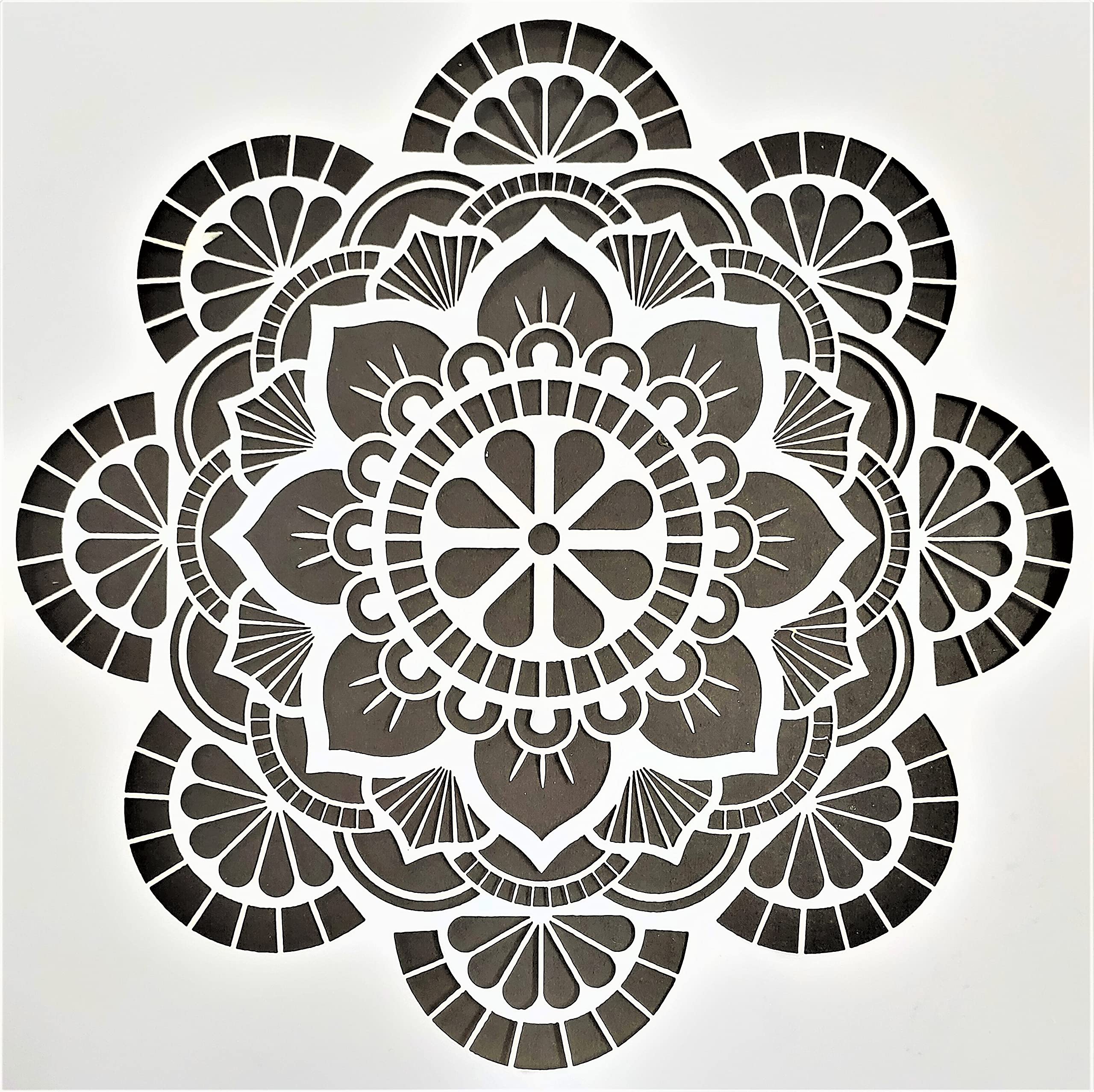 DCAD Stencils  Reusable Large Craft Stencil Mandala Design for Sketching/Painting/Scrapbooking & Mixed Media  12x12 inch Man
