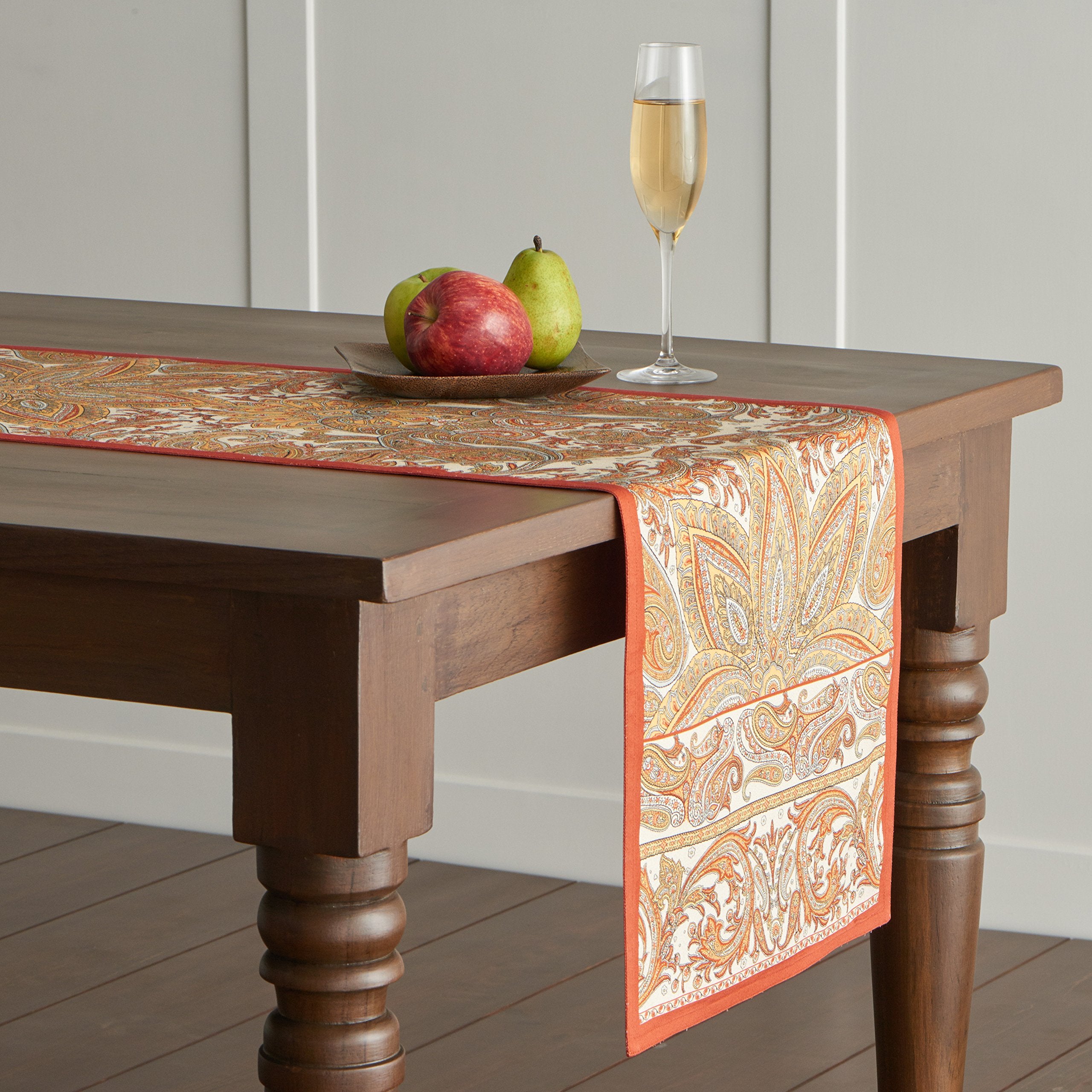 Maison D' Hermine Table Runners 100% Cotton 14.50Inch X 72Inch Tablerunner, Decorative Table Runner, Dining & Camping, Kashmir P