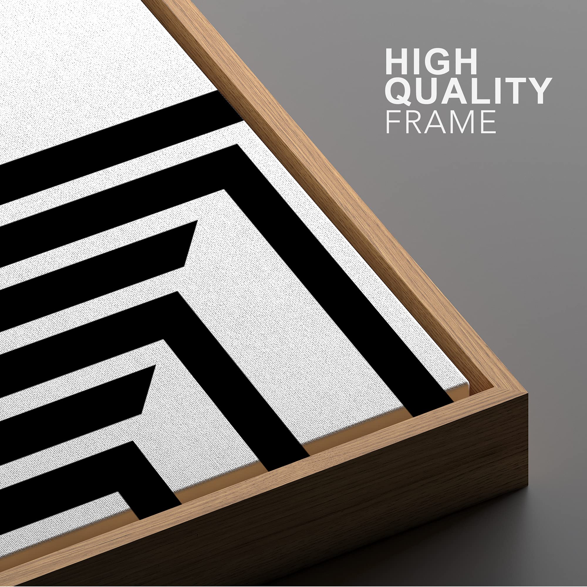 Ashbrook Framed Canvas Print Wall Art Black And White Geometric Layered Cross Illusion Abstract Shapes Illustrations Modern Bohe
