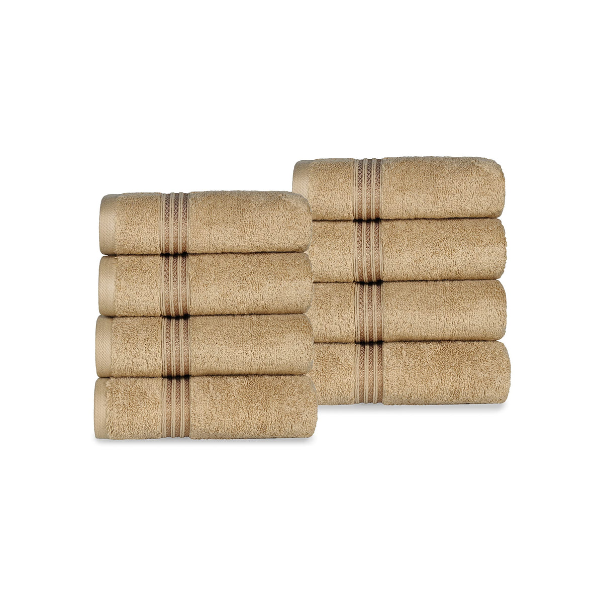 Superior Egyptian Cotton 8-Piece Hand Towel Set, Towel Basics For Quick Dry, Absorbent Small Towels, Facial, Spa, Kitchen, Bathr