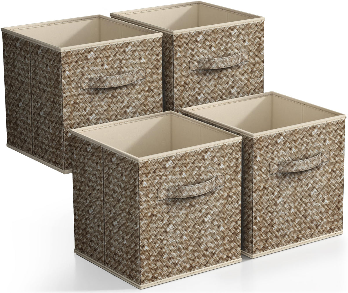 Sorbus Foldable Storage Bins - 11 Inch Sturdy Collapsible Fabric Storage Cubes With Handle - 4 Baskets For Organizing Clothes &