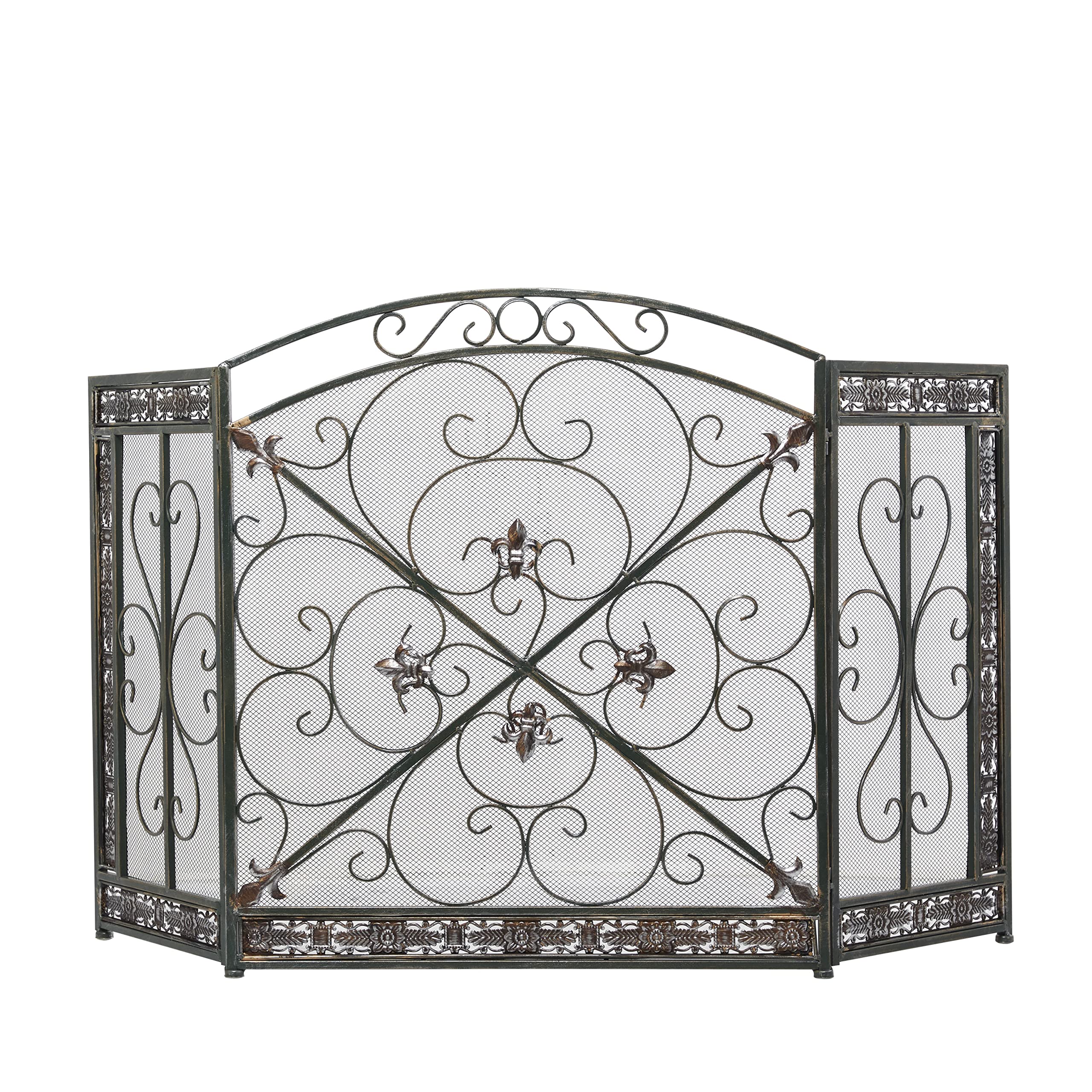 Deco 79 71822 Metal Fire Screen, 52'' W X 31'' H
