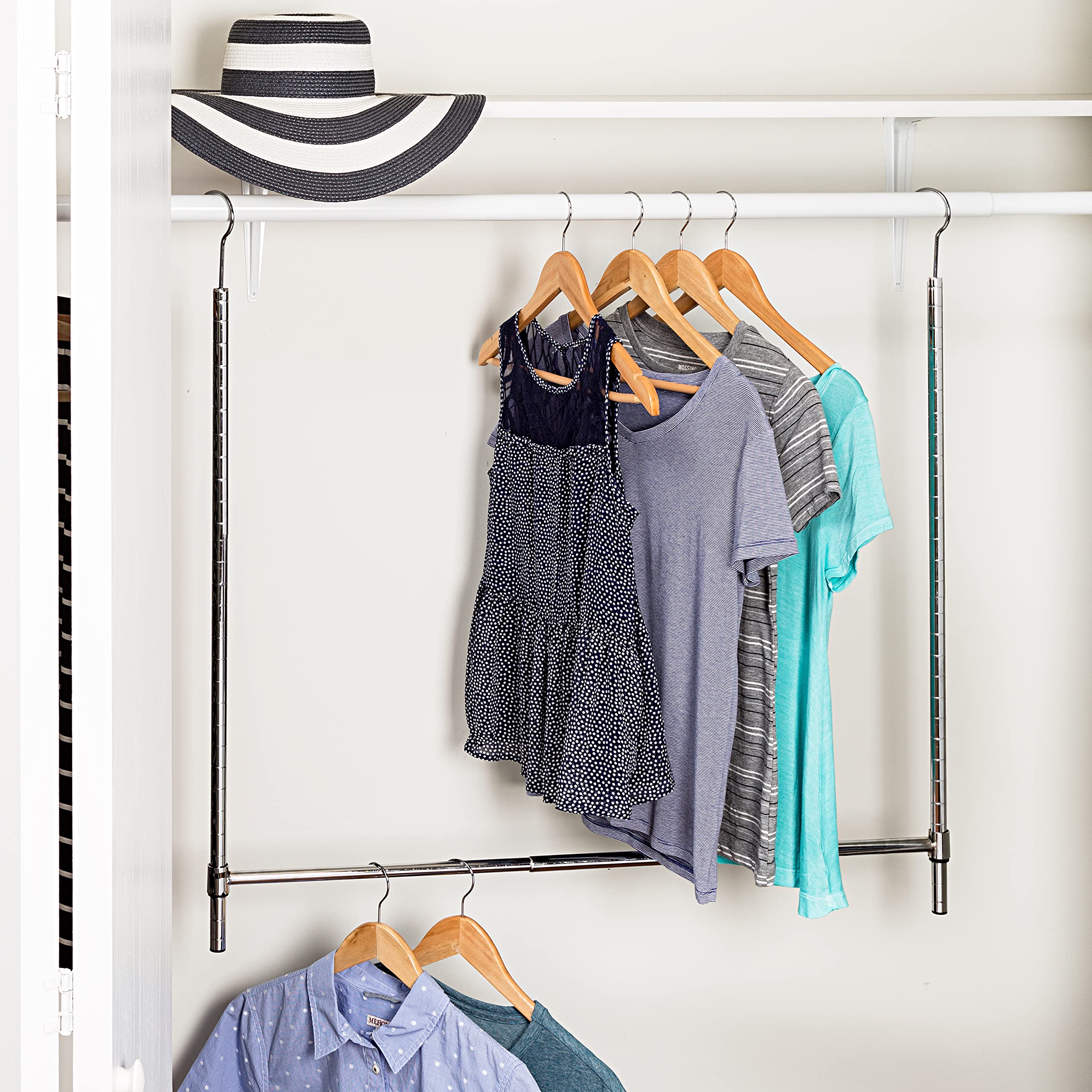 Honey Can Do Hanging Double Closet Rod Hng-09071 Chrome