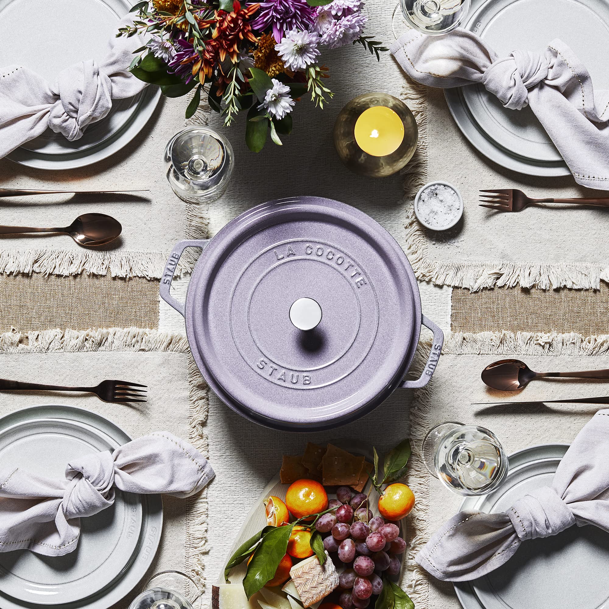 Staub Cast Iron 7-Qt Round Cocotte - Lilac