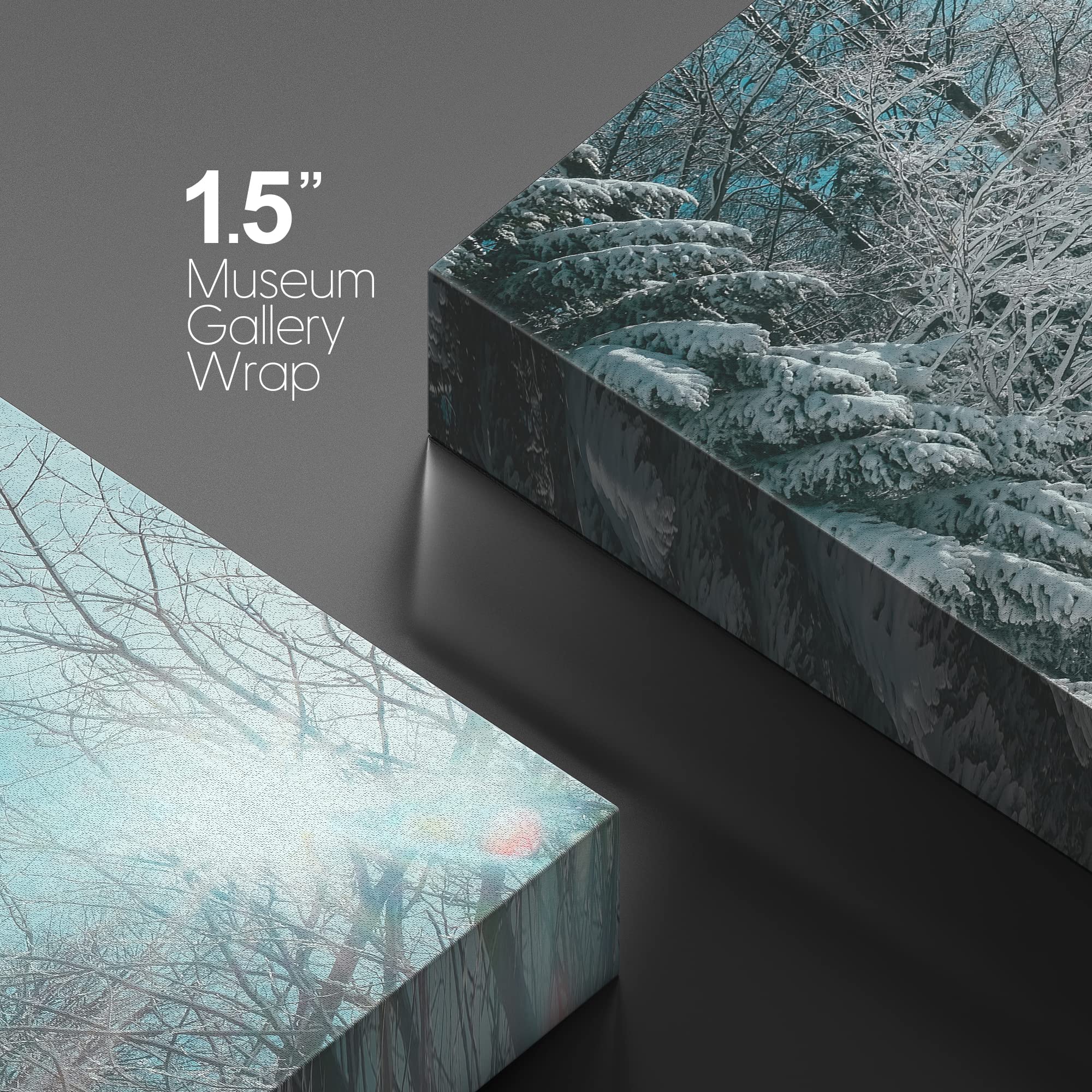 wall26 Canvas Print Wall Art Pine Tree Forest Covered in Snow Nature Wilderness Photography Modern Art Rustic Scenic Colorful Multicolor for Living Room  Bedroom  Office - 24''x36''