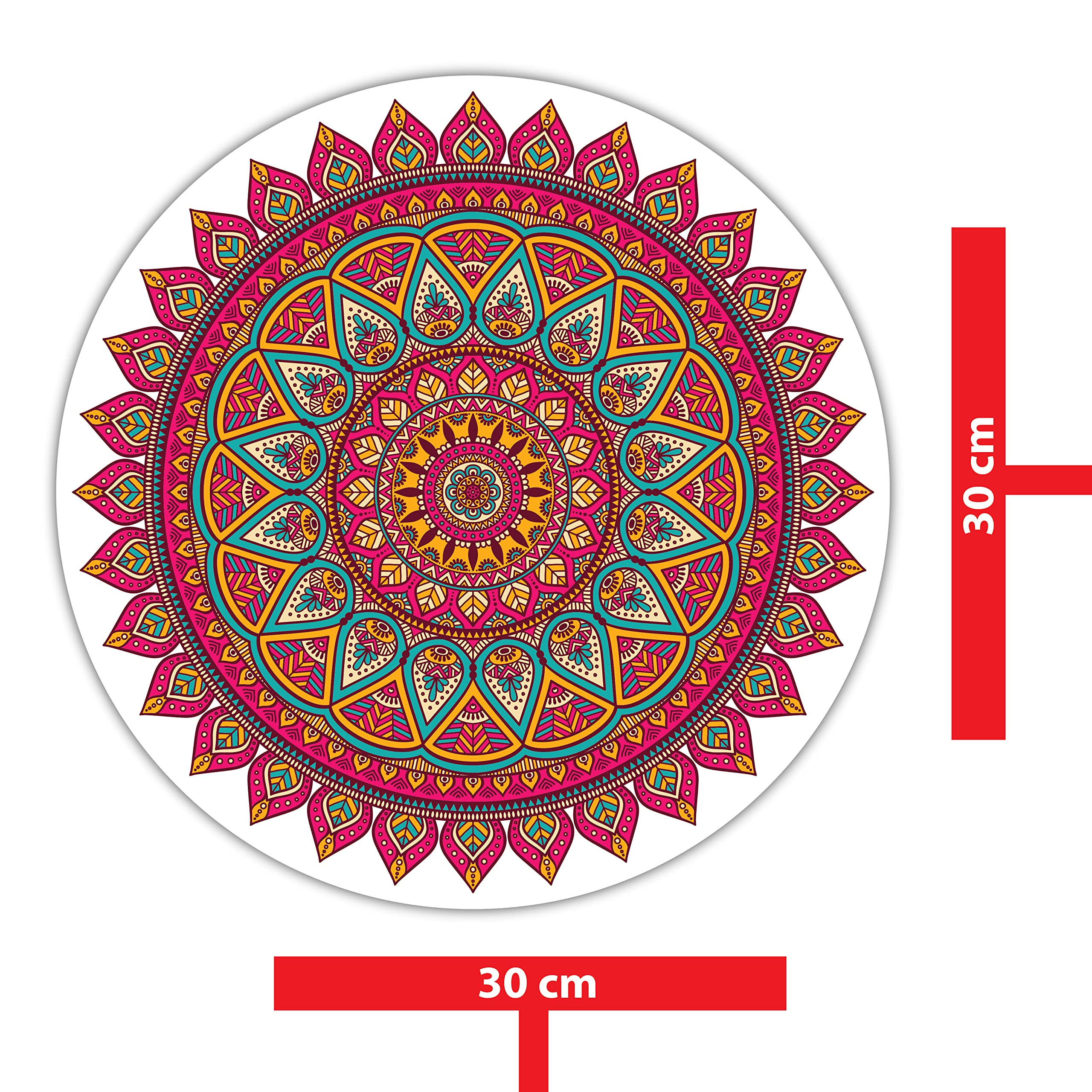 woopme Mandala Rangoli Floor Art Decor Diwali Sticker For Door Entrance Waterproof Printed Home Pooja Room Hall Multicoloured Pv