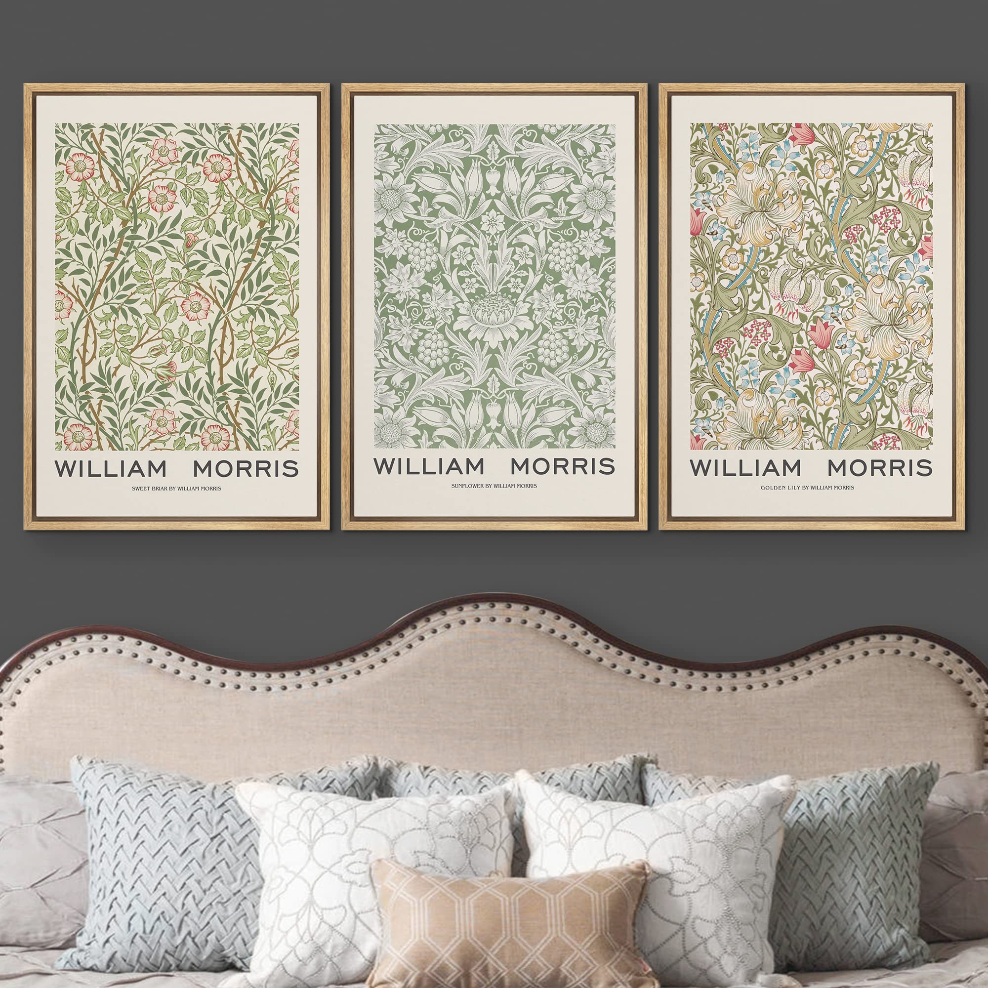Wall26 Framed Canvas Print Wall Art Set William Morris Flower Pattern Tapestries Nature Floral Illustrations Fine Art Decorative
