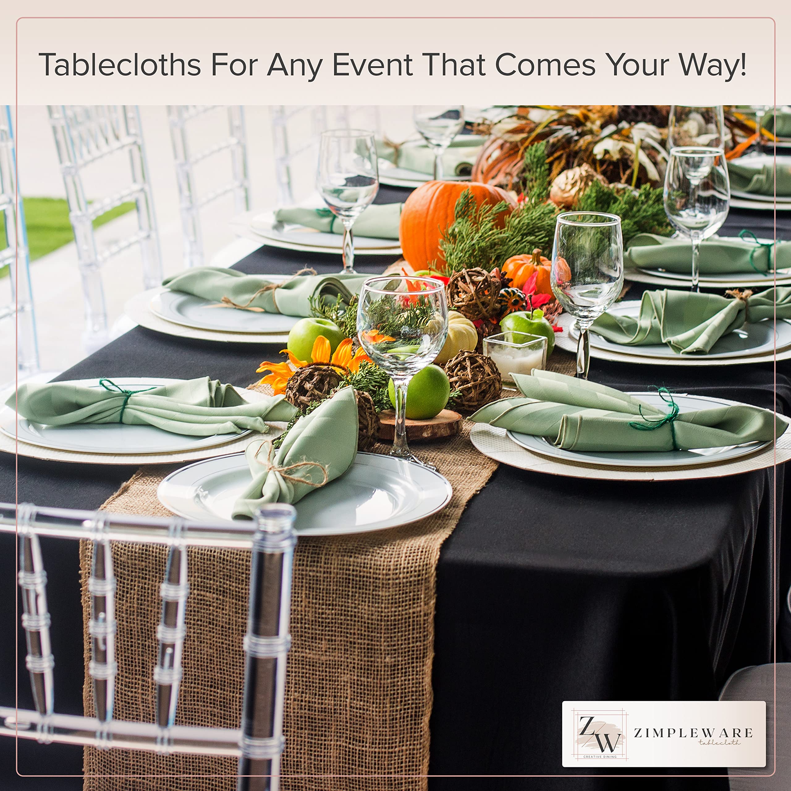 Black Standard Disposable Plastic Party Tablecloth [6-Pack] 54 x 108