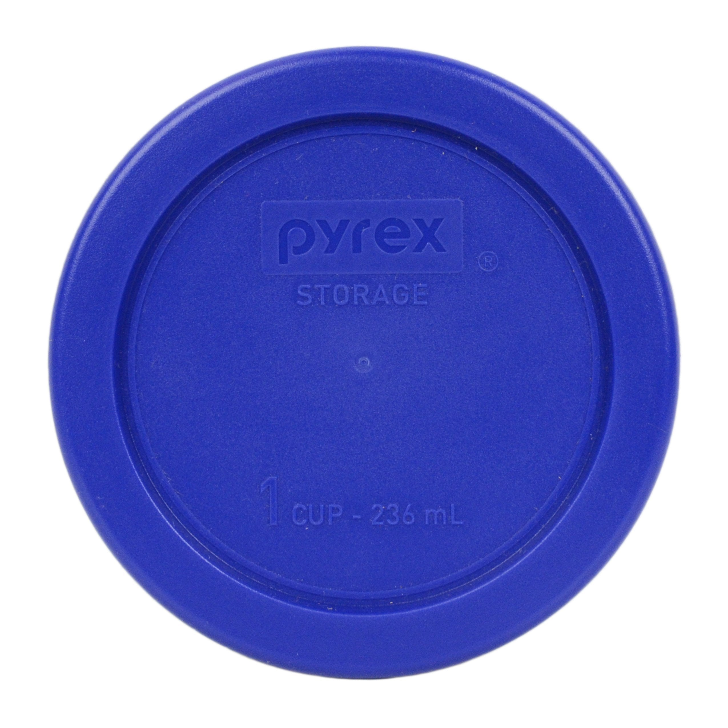 Pyrex 7202-Pc 1 Cup Cadet Blue Round Plastic Storage Replacement Lid, Made In Usa