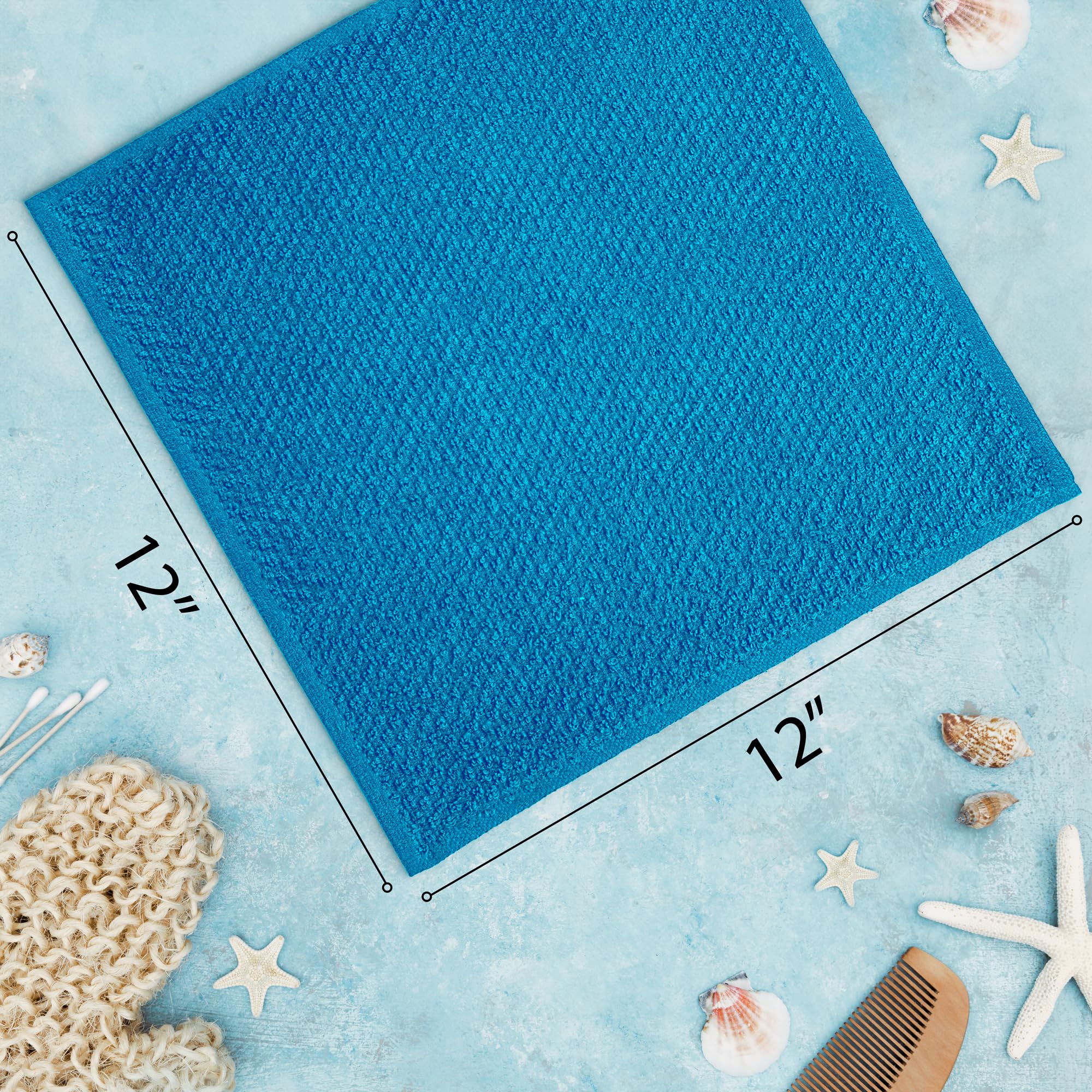 Decorrack 8 Pack 100% Cotton Face Towels, Ultra Absorbent 12 X 12 Inch Wash Cloths, 400 Gsm, Premium Quality, Soft Fingertip Tow