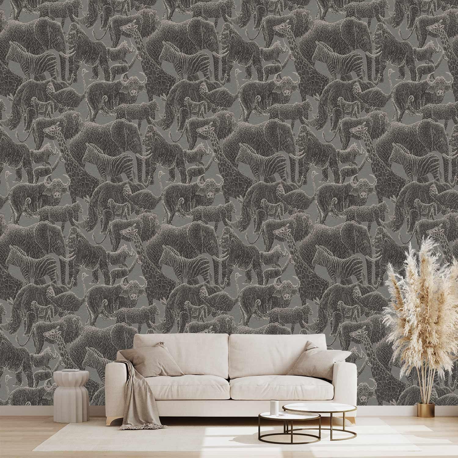 WXHFM - Nursery Abstract Animals Wallpaper Kids for Bedroom wall murals - 137x96 (Not Peel and Stick)