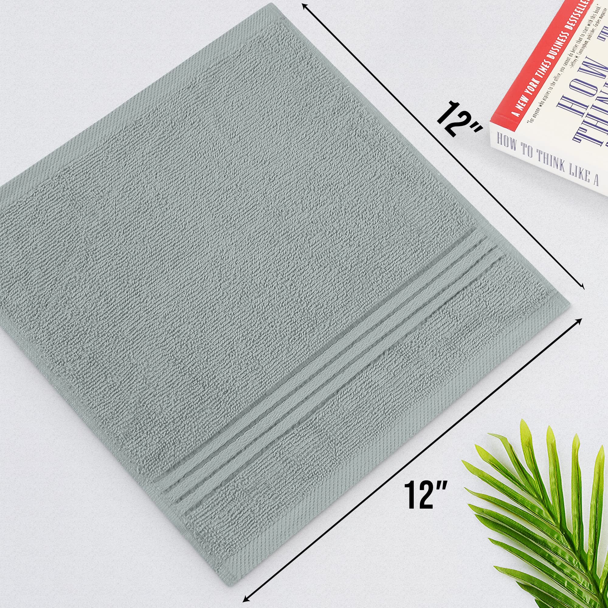 Utopia Towels 12 Pack Premium Wash Cloths Set (12 X 12 Inches) 100% Cotton Ring Spun, Highly Absorbent And Soft Feel Washcloths