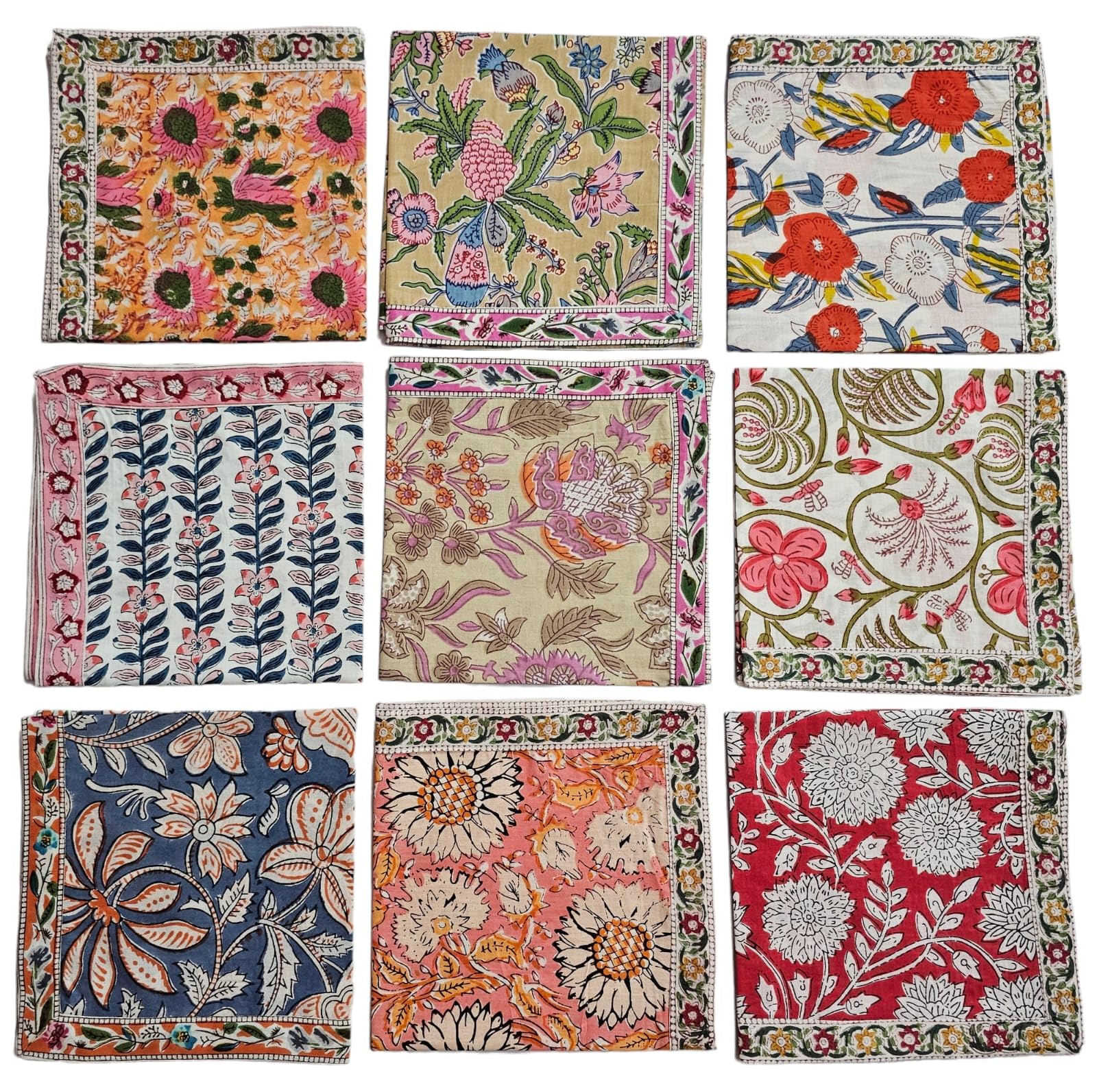 Indianhandicrafts 10 Pc Mix Lot Napkin Hand Made Napkins Set, Boho Cloth Dinner Napkins, Shibori Everyday Napkins Tie Dye Napkin